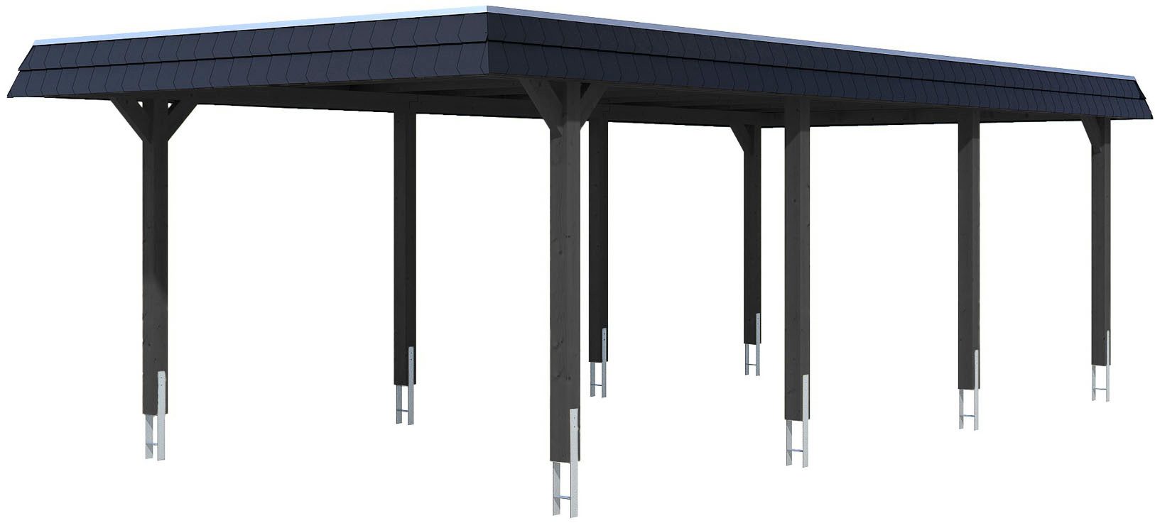Skanholz Einzelcarport Wendland, BxT: 409x870 cm, 247 cm Einfahrtshöhe