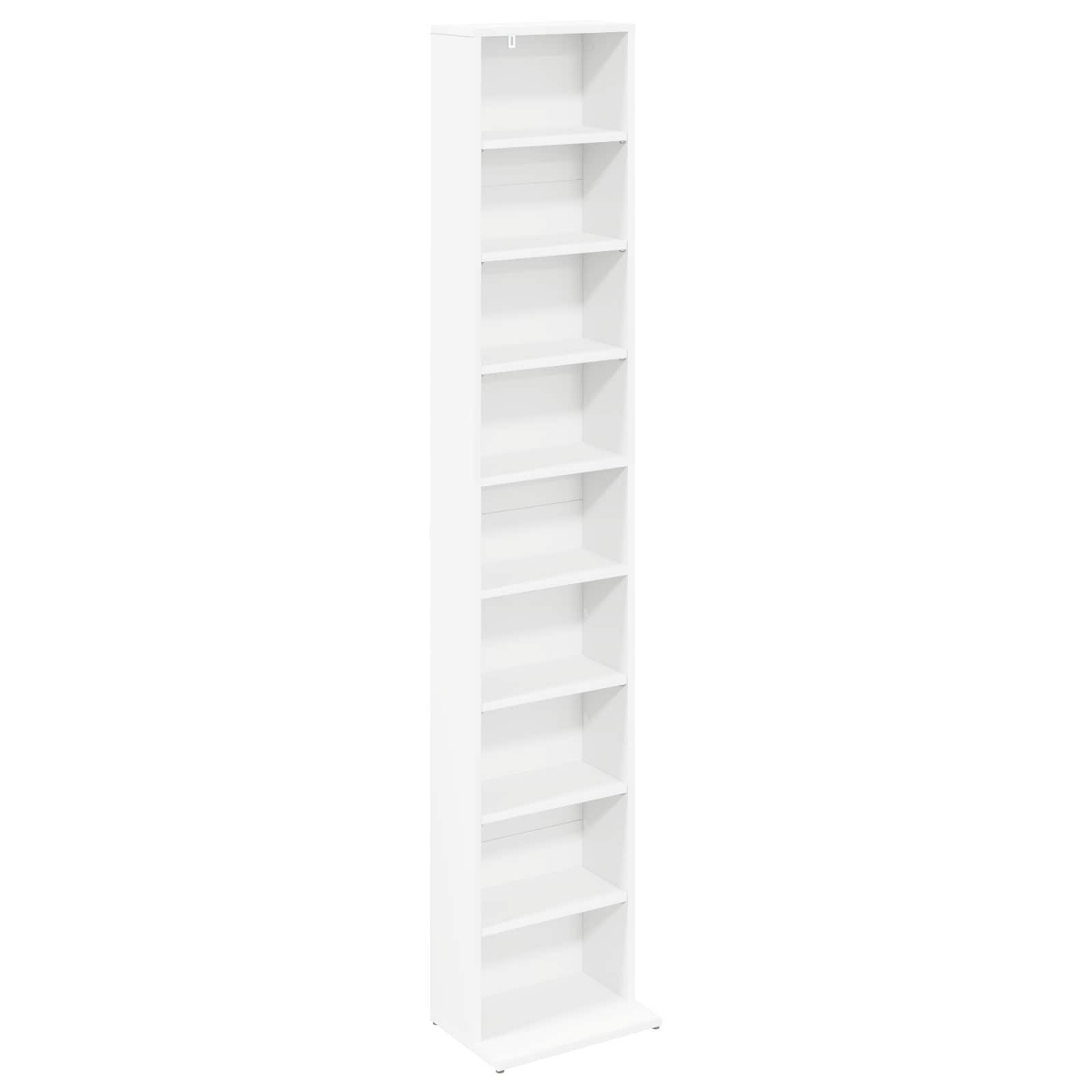 vidaXL CD-Regal CD-Schrank Weiß 33 x 23,5 x 175 cm Holzwerkstoff, 1-tlg.