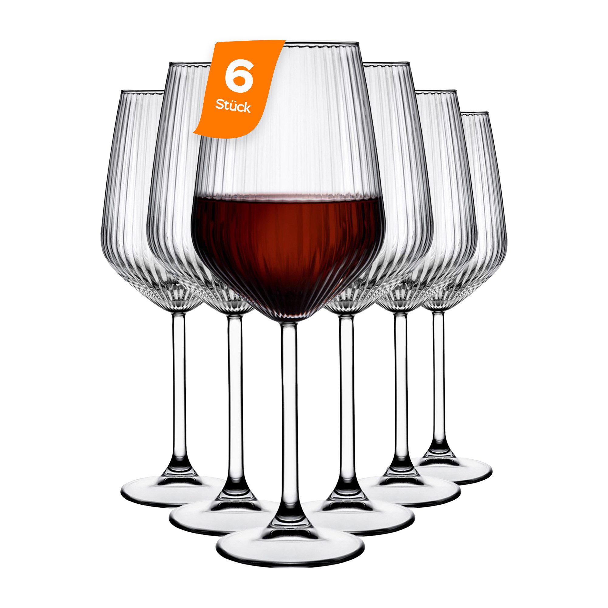 Pasabahce Weinglas Allegra Focus Weinglas, 6-tlg., Glas, Spülmaschinenfest, 6er-Set, 49 cl