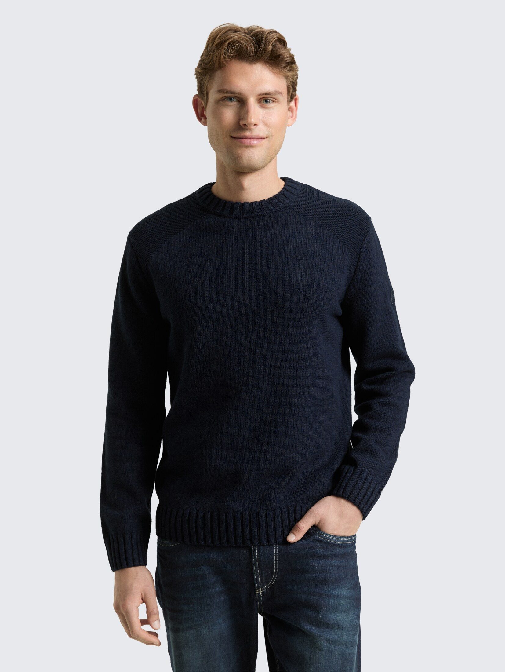 TOM TAILOR Strickpullover Pullover & Strickjacken Strickpullover mit Ripp-D günstig online kaufen