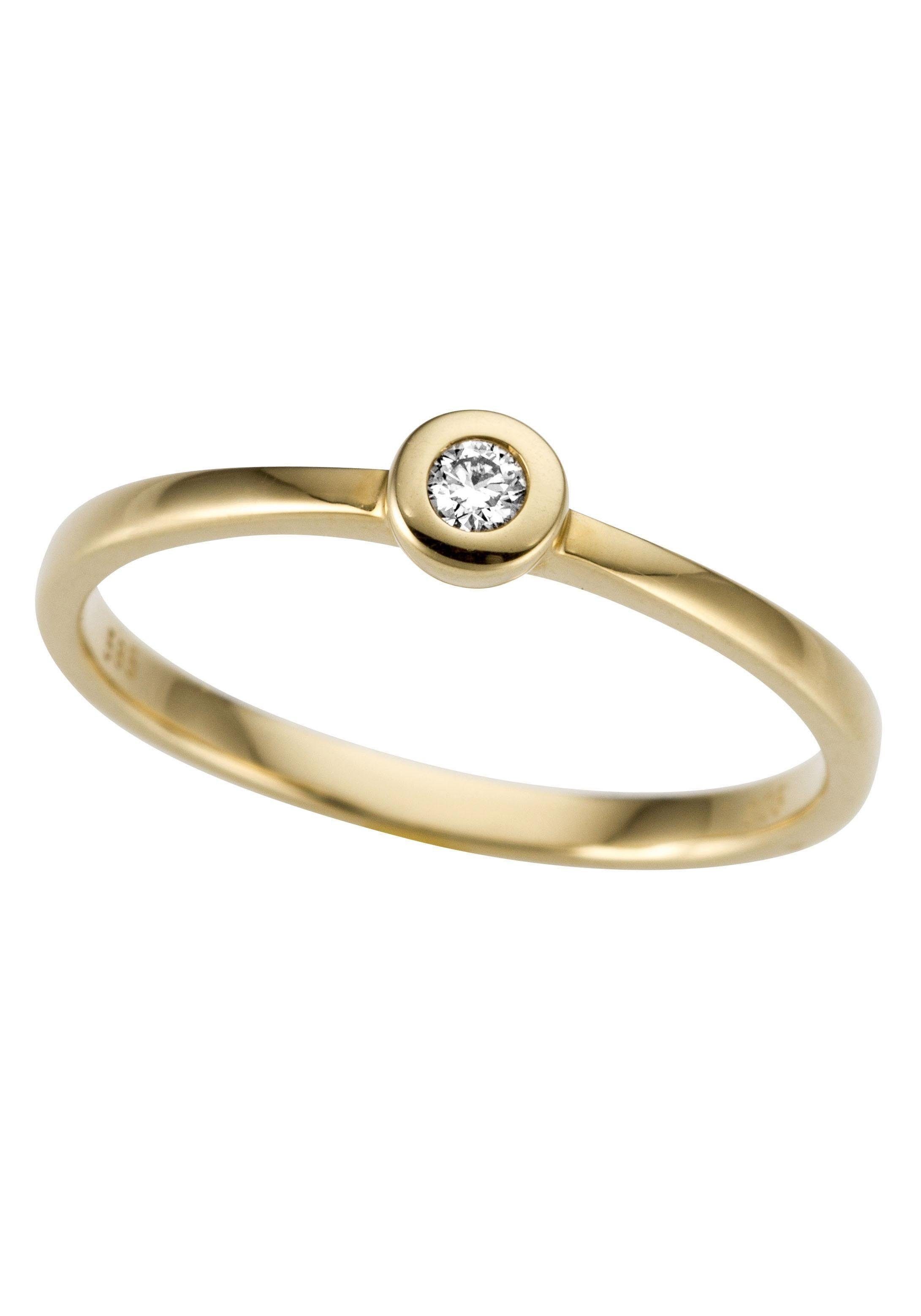 Firetti Goldring Schmuck Geschenk Gold 333 Damenring Verlobungsring Goldring Solitär, mit Brillant