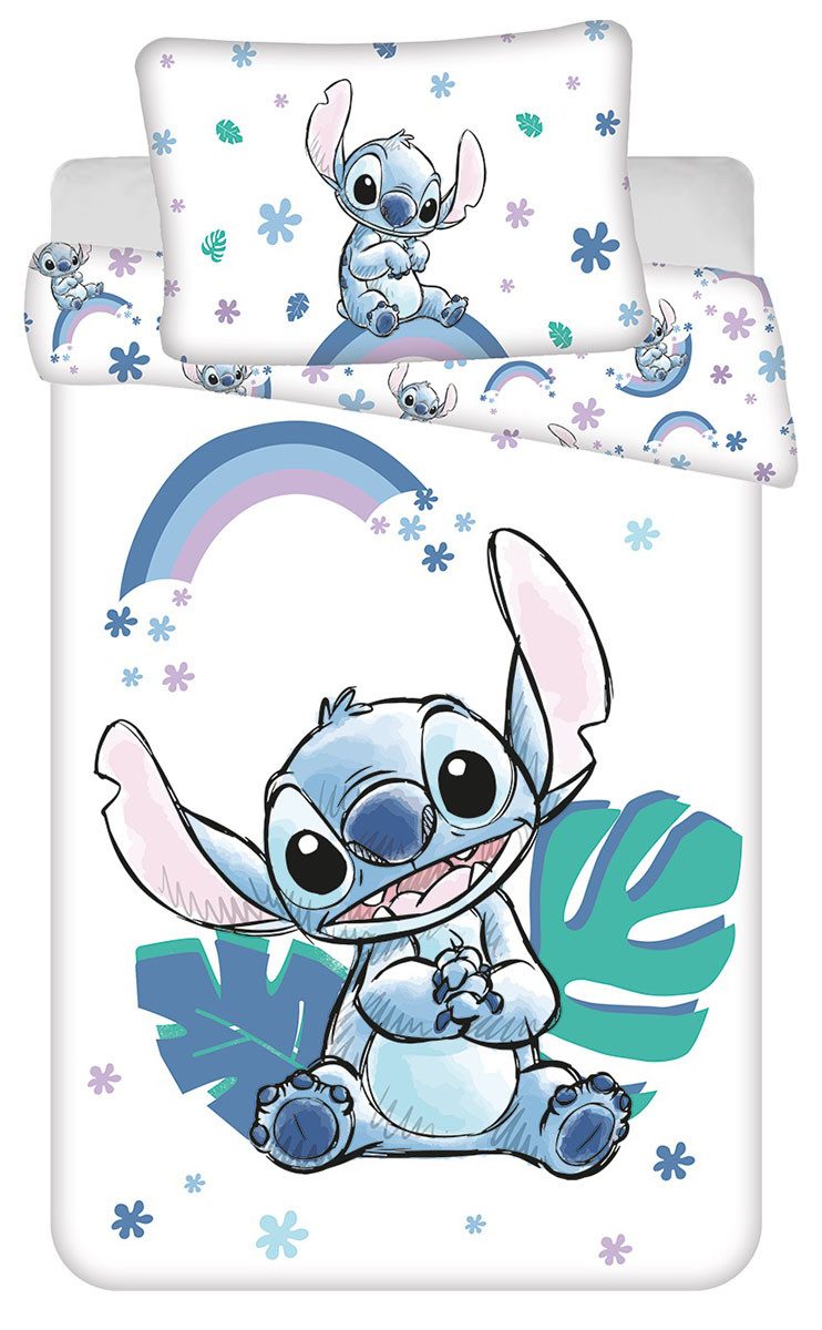 Disney Kinderbettwäsche Disney Lilo und Stitch Kinderbettwäsche 100x135 + 40x60 cm Baumwolle, Renforcé, 2 teilig