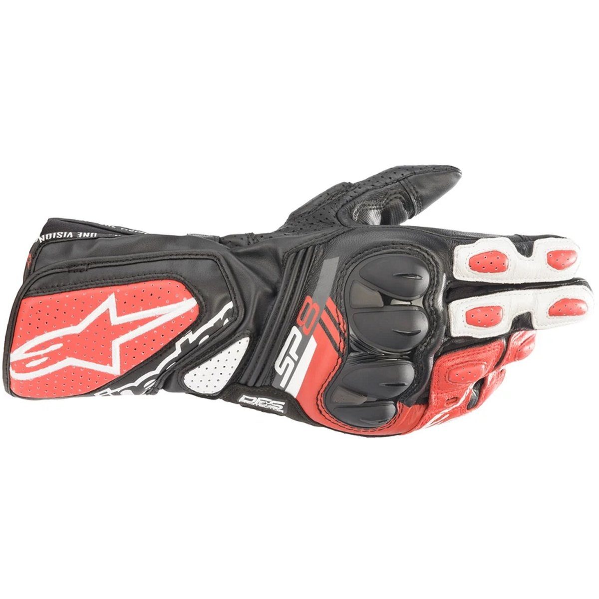 Alpinestars Motorradhandschuhe Alpinestars SP-8 V3 Handschuh schwarz / weiß / rot Black/White/Red