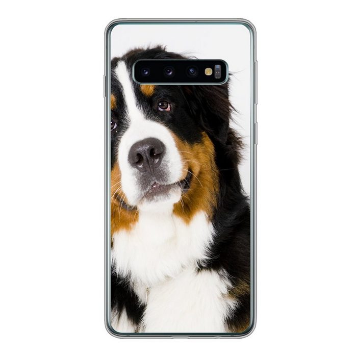 MuchoWow Handyhülle Porträtfoto eines Berner Sennenhundes Phone Case Handyhülle Samsung Galaxy S10 Silikon Schutzhülle