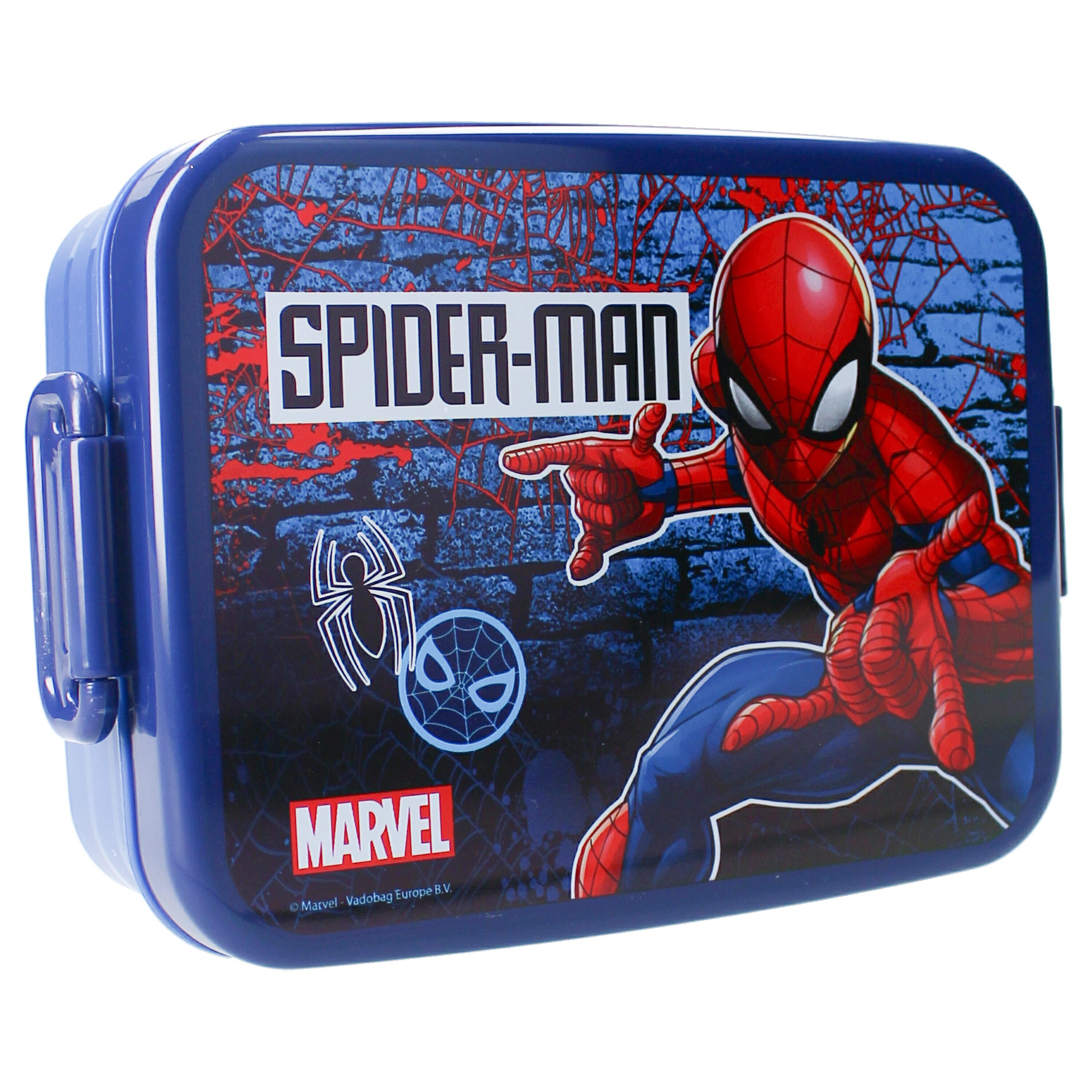 Spiderman Lunchbox Brotdose – Dunkelblaue mit großem Aufdruck & Schnappverschluss
