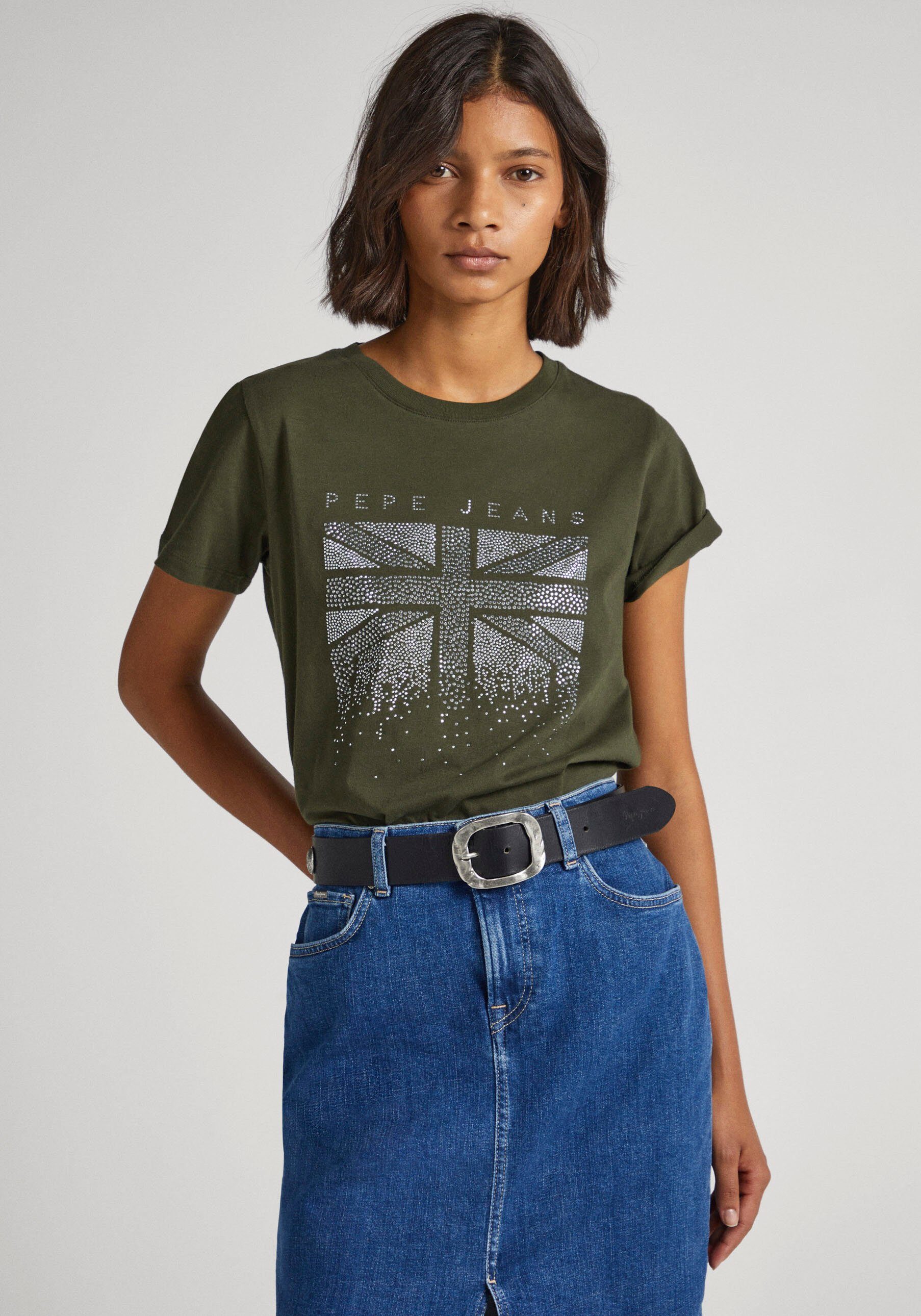 Pepe Jeans Rundhalsshirt ALLIE olive | T-Shirts