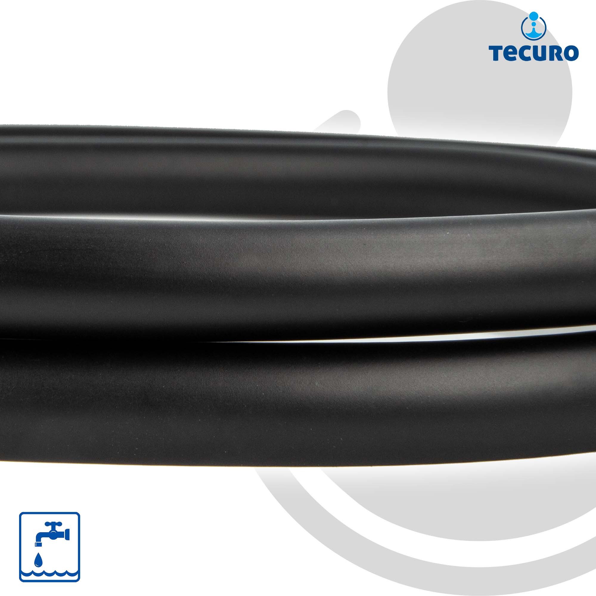 tecuro Brauseschlauch PREMIUM Brauseschlauch Duschschlauch - matt schwarz
