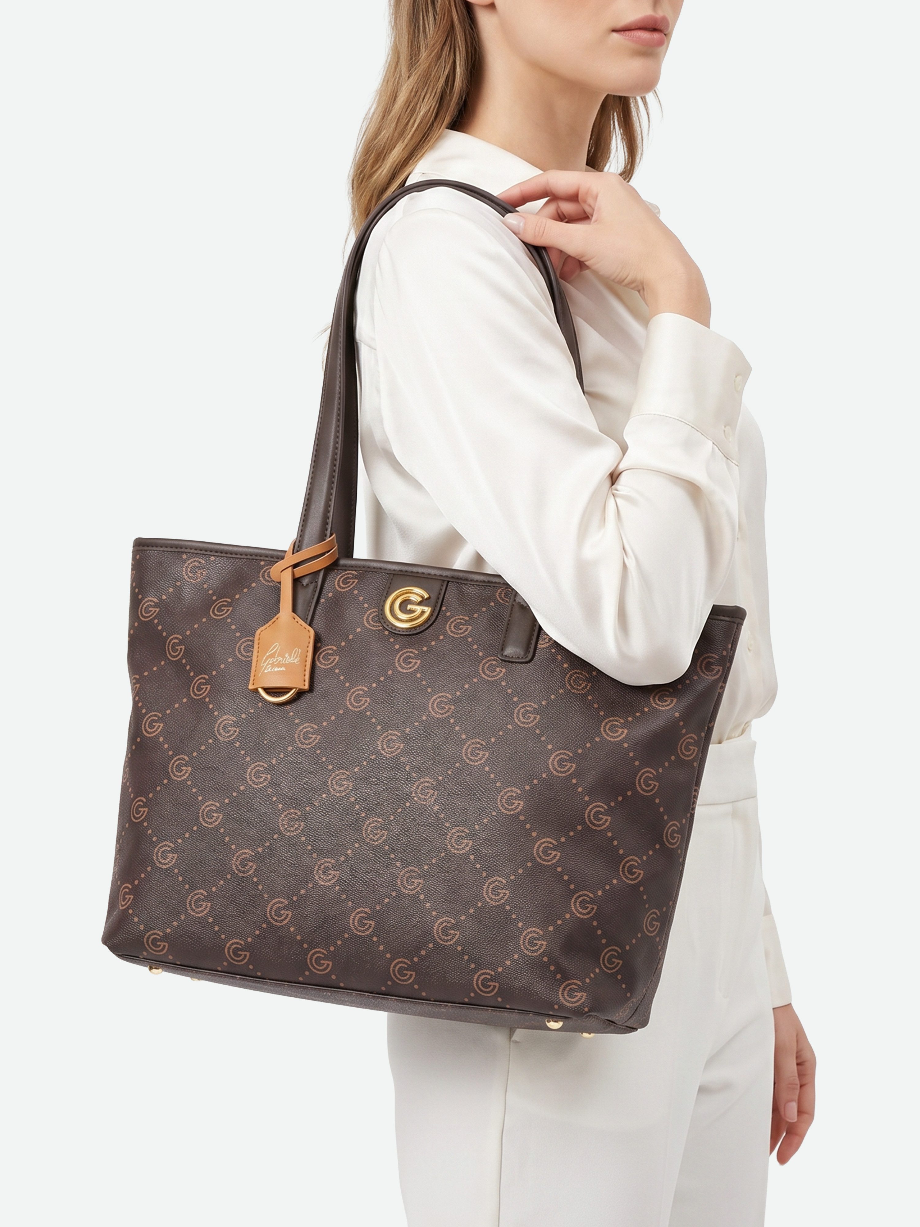GABRIELLA G By Gabriella Gucci Shopper TIZIANA, Damen Umhängetasche, Handtasche, Tragetasche mit Logoverzierung