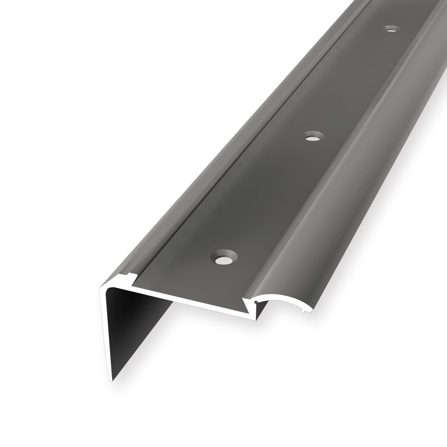 Küberit Treppenkantenprofil 33 x 51.5 x 2500 mm Winkelprofil Edelstahl Gebohrt Aluminium