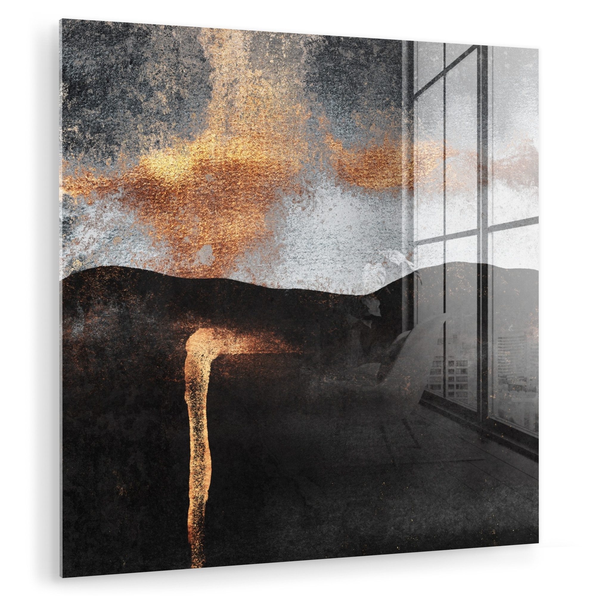 MuchoWow Acrylglasbild Abstrakt - Gold - günstig online kaufen