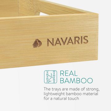 Navaris Tablett Serviertablett aus Bambus - 3x Servierplatte - rechteckig, Bambus, (3-tlg)