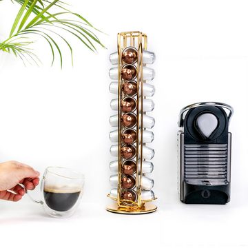 Intirilife Kapselhalter, Kaffee Kapselhalter kompatibel mit Nespresso Kapseln (40 Stück) Eisen