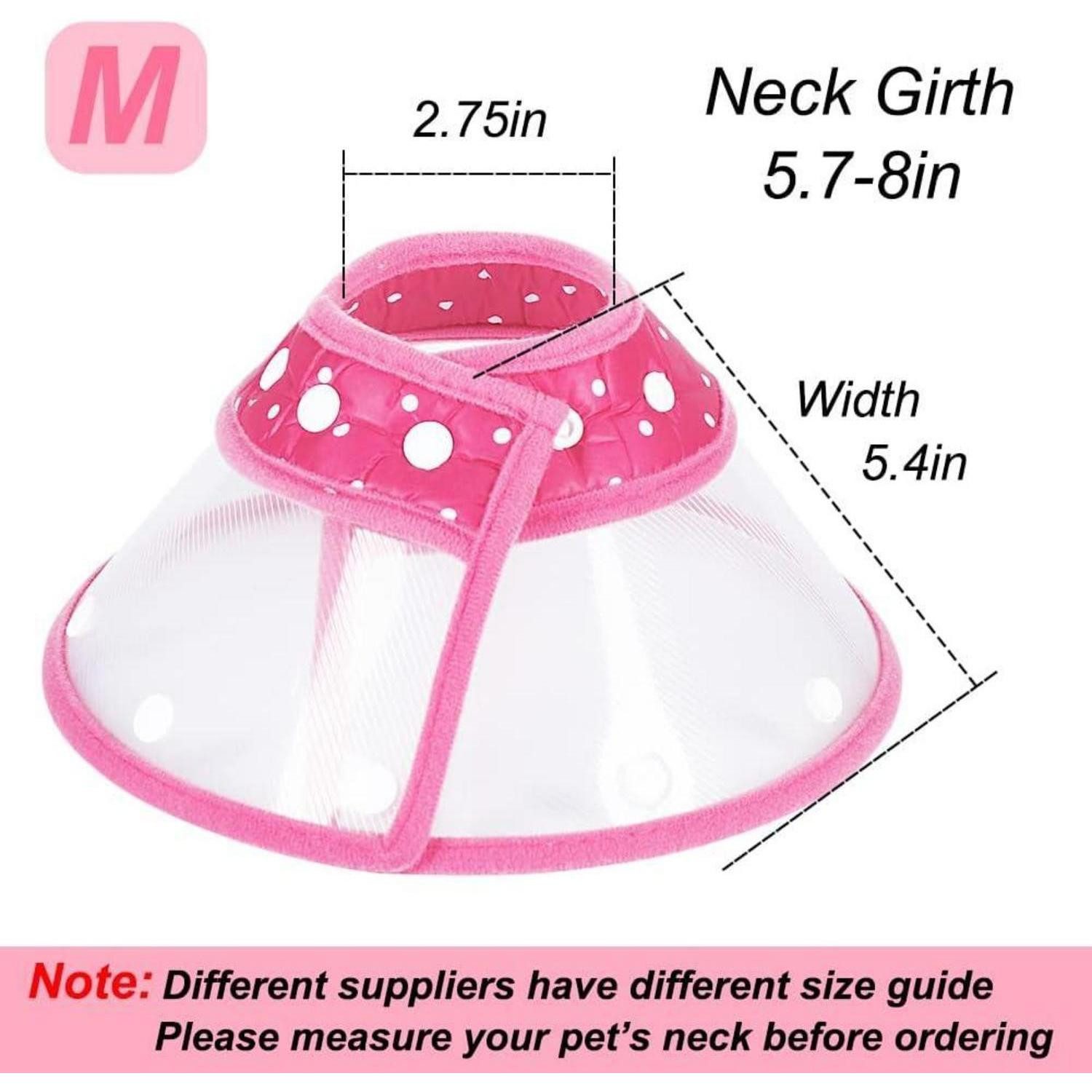 LuxusKollektion Schutzkragen Halskrause Verstellbar 14-20 cm Welpen Hunde Katzen Pink-M