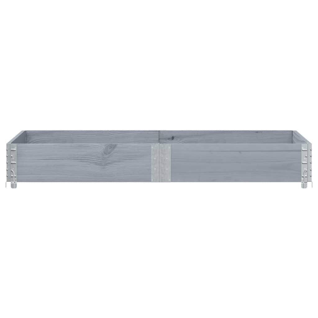 vidaXL Palettenbett Paletten-Aufsatzrahmen Grau 150x50 cm Massivholz Kiefer (1-tlg)
