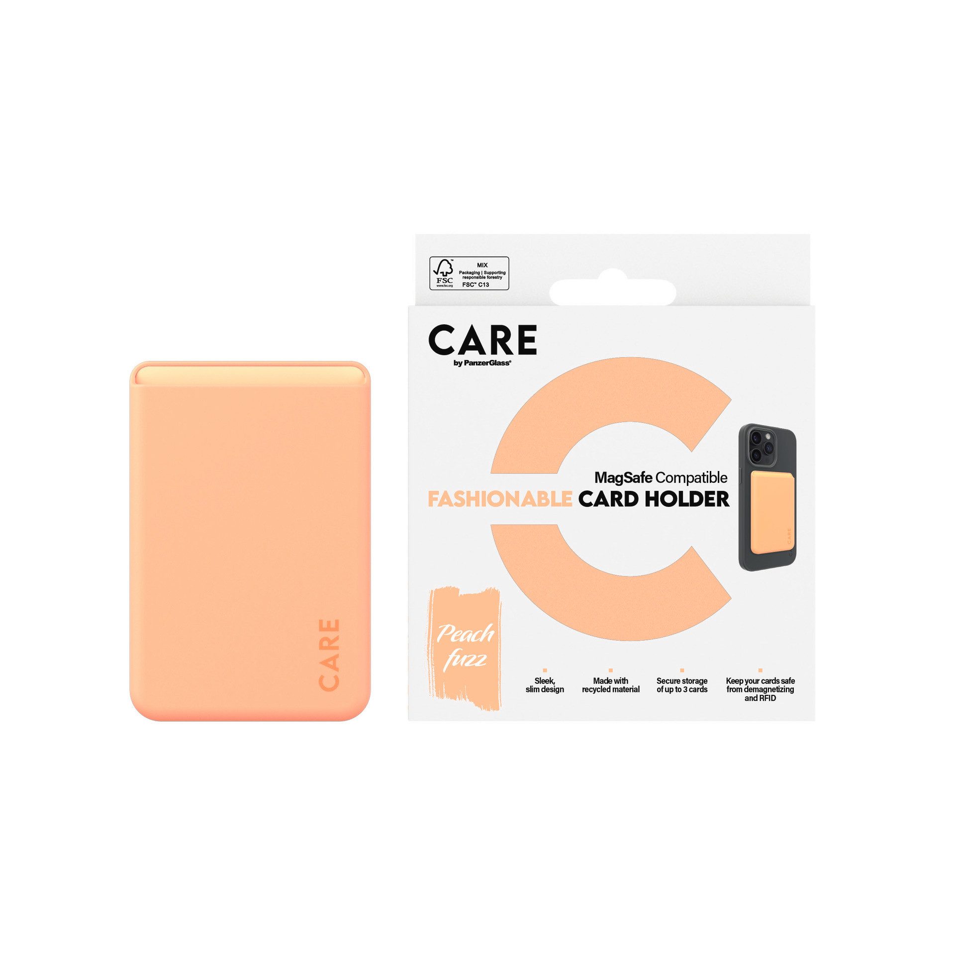 CARE by PanzerGlass Etui Fashionable Card Holder mit MagSafe für Apple iPhone, Kartenhalter, Schutzhülle, MagSafe Case, Schutzcase, stoßfest