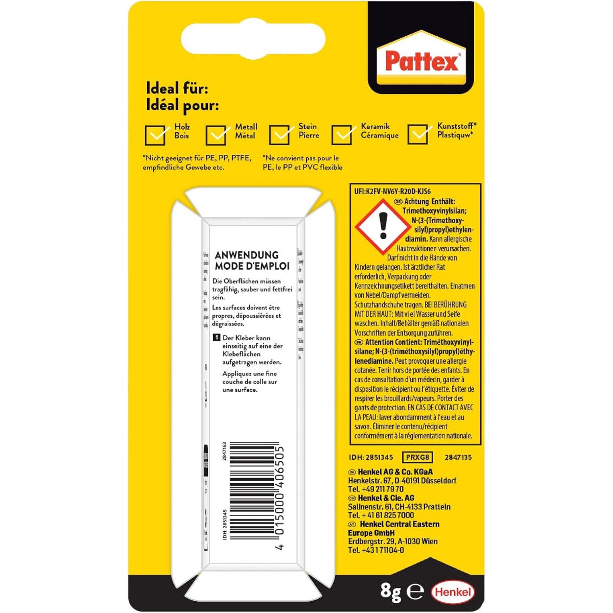 Pattex Klebstoff Repair Extreme Alleskleber 8g Transparent, (1-tlg)