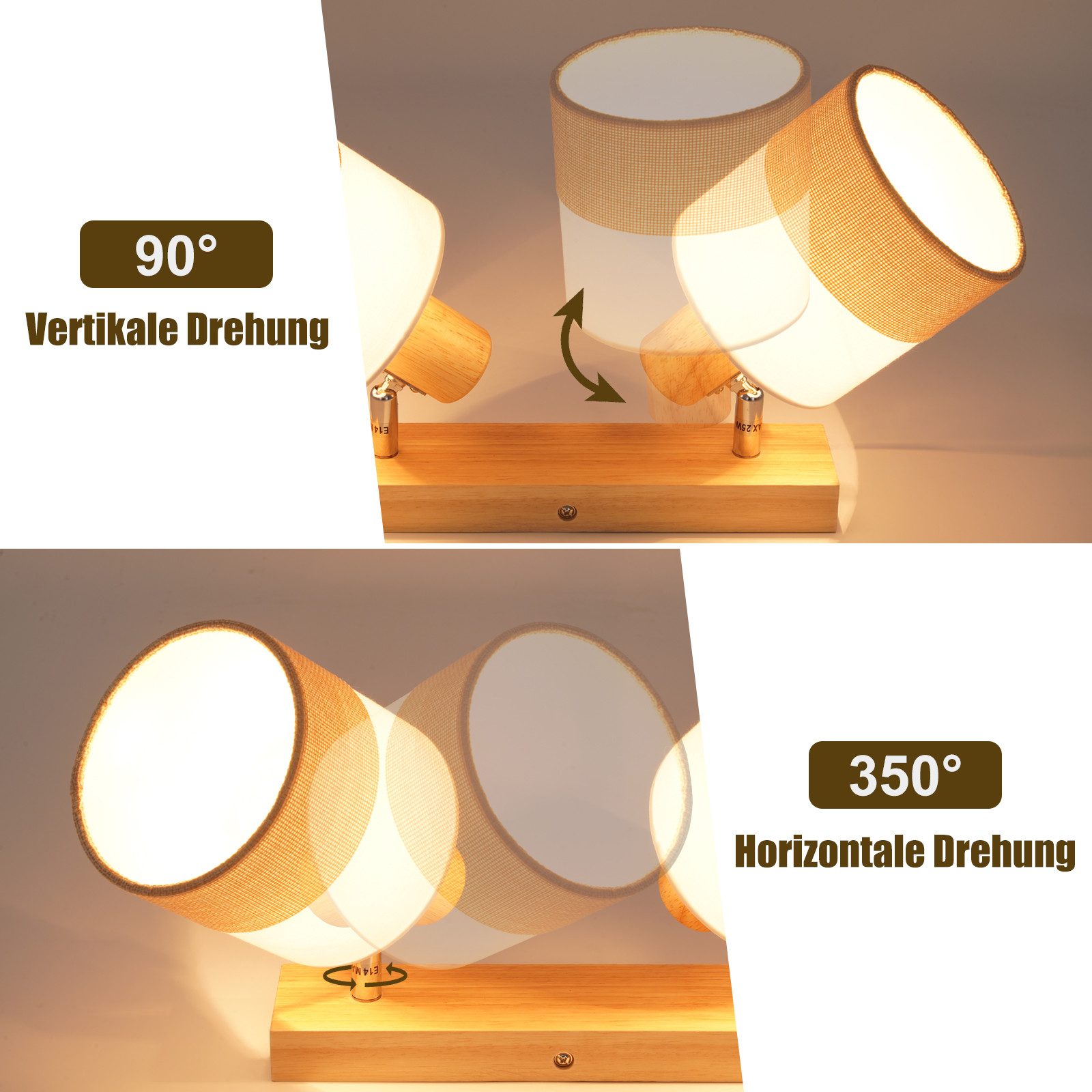 Nettlife Deckenstrahler Flur Holz 1/2/3/4 Flammig günstig online kaufen