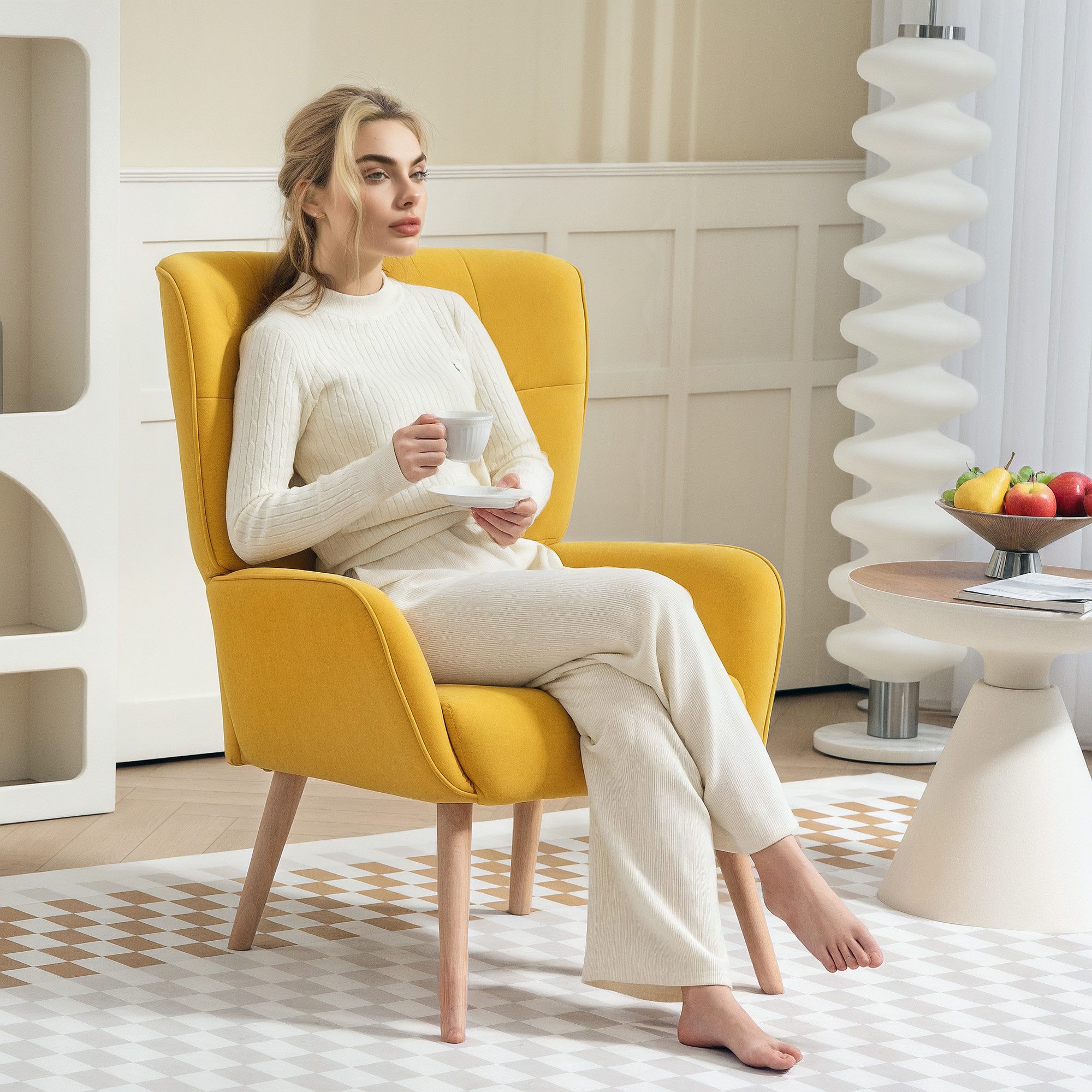 HOMCOM Relaxsessel Sessel Wohnzimmer Loungesessel mit Holzbeine (Lesesessel günstig online kaufen