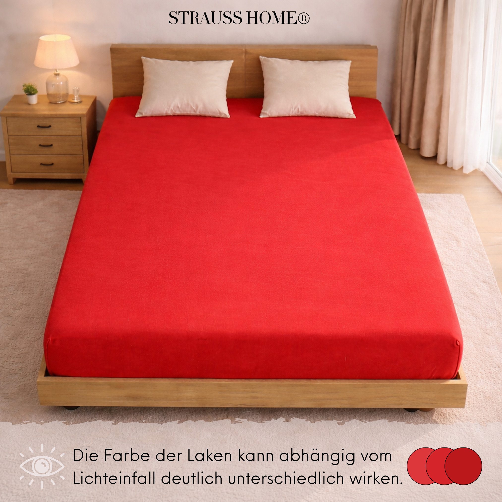 Strauss Home Spannbettlaken Premium 160 g/m² Gekämmte Baumwolle Jersey in Hotelqualität, Gummizug: Rundumgummi, OEKO-TEX®-zertifiziert - Hotelqualität – Formsta – Bild 5 von 5