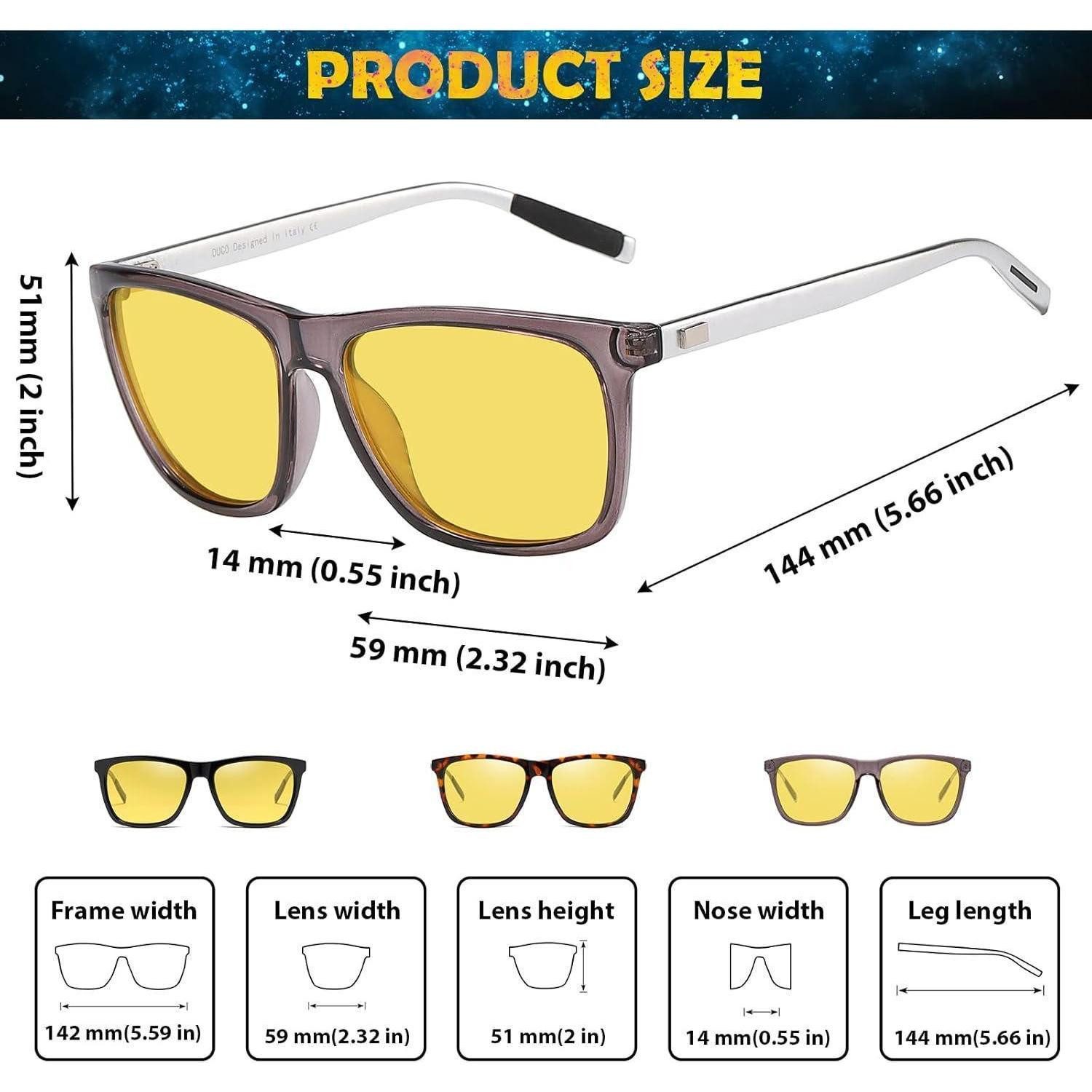LuxusKollektion Sonnenbrille Nachtsichtbrille für Autofahrer polarisierte gelbgetönte Gläser