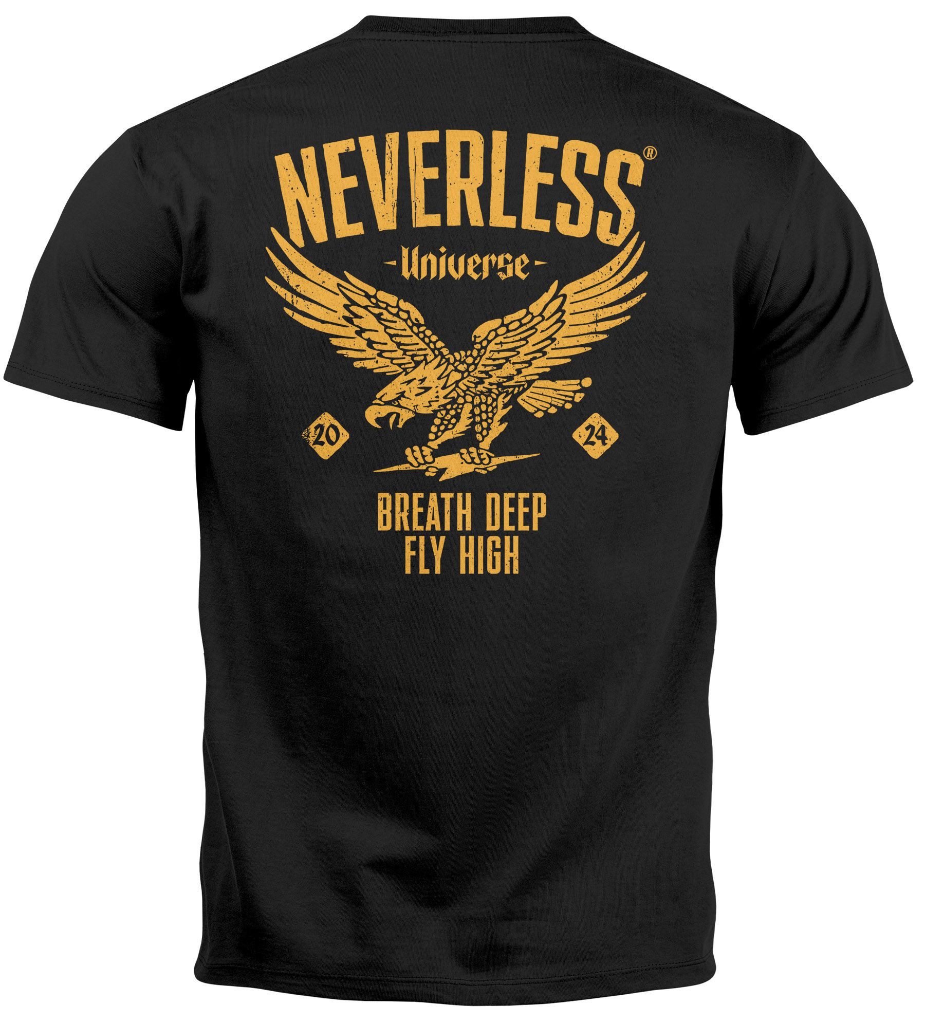 Print-Shirt Herren T-Shirt Backprint Herren Adler Eagle Print Retro Design
