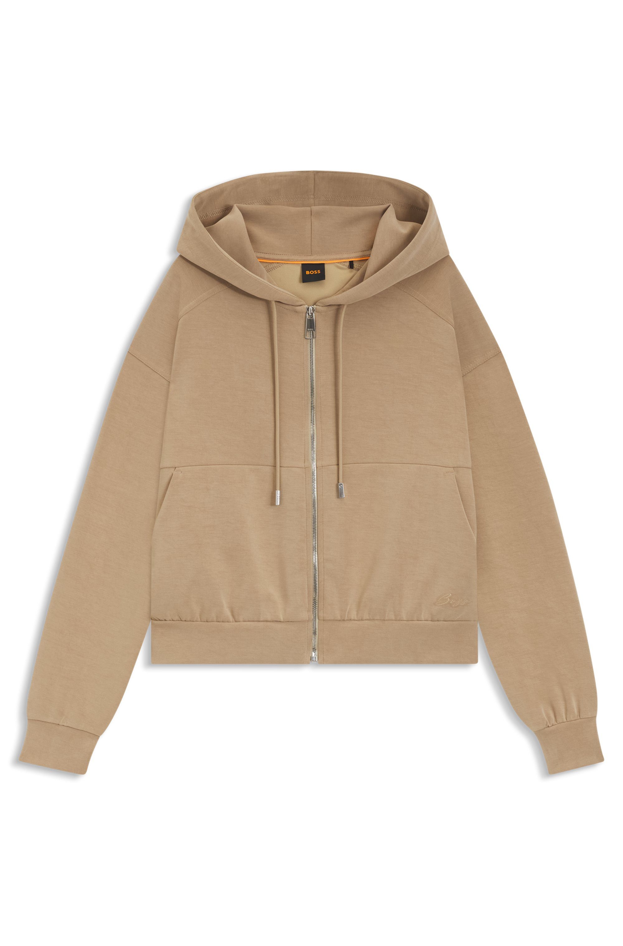 BOSS ORANGE Kapuzensweatjacke Elijak Premium Damenmode im Oversized Fit