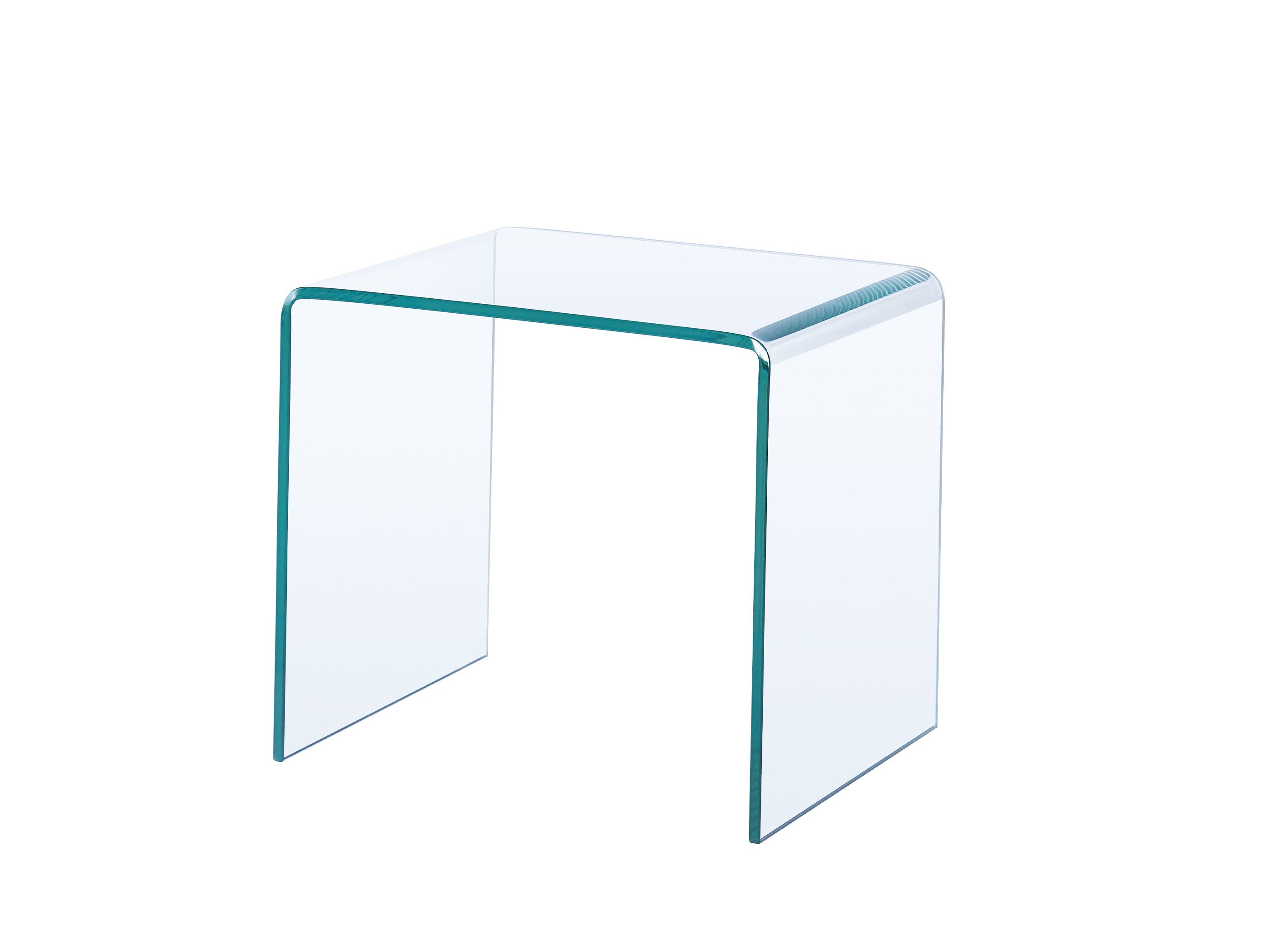 SeedWave Couchtisch aus Gehärtetem Glas, n-förmiger Beistelltisch bis 68kg Belastbar, 50×40×45cm Kaffeetisch für Hotel, Büro