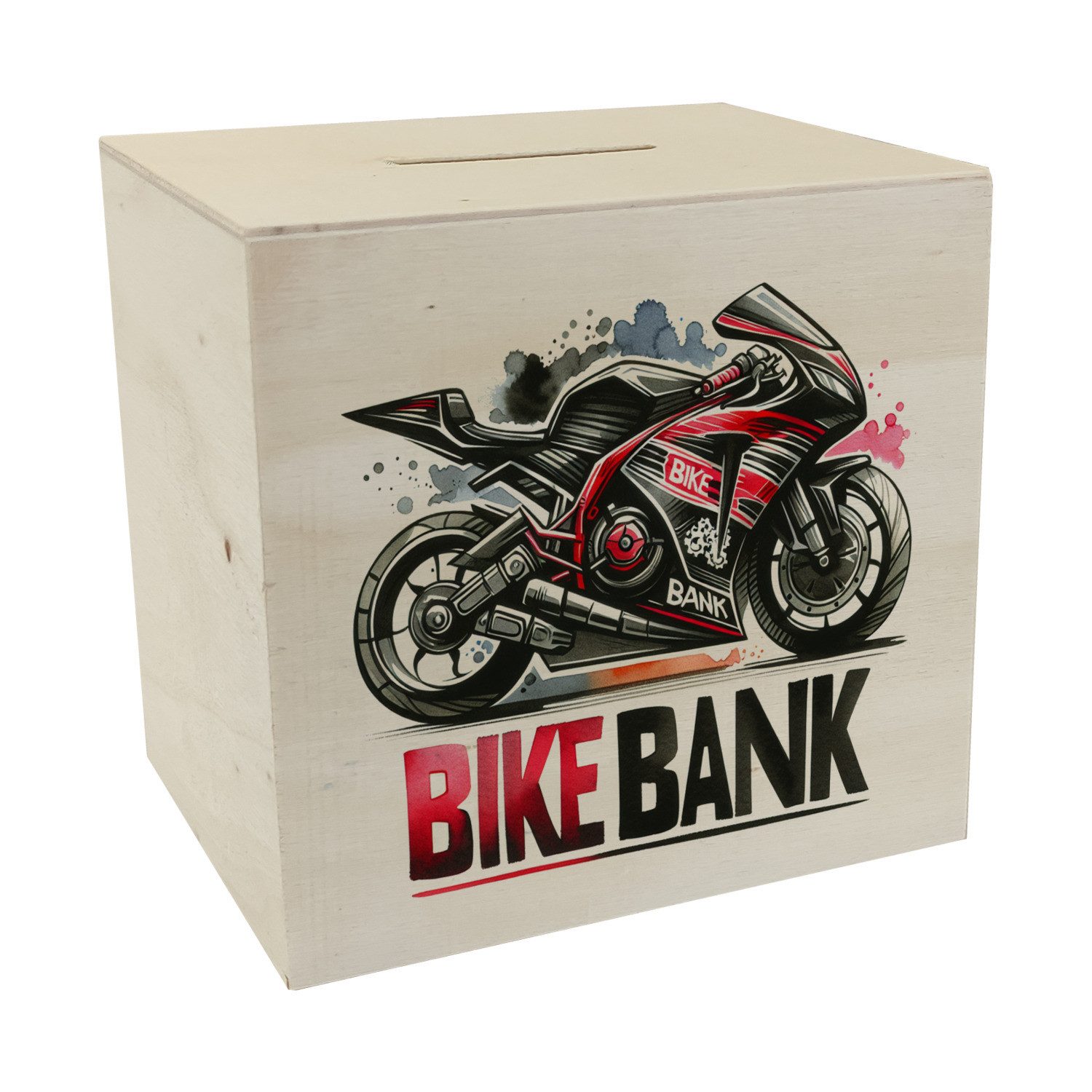 speecheese Spardose Rennmotorrad Spardose aus Holz mit Spruch Bike Bank günstig online kaufen