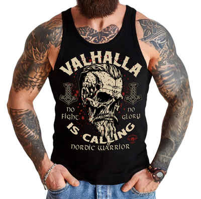 LOBO NEGRO® Tanktop Muskel Shirt für Wikinger Nordmann Keltic Fans: Valhalla is calling