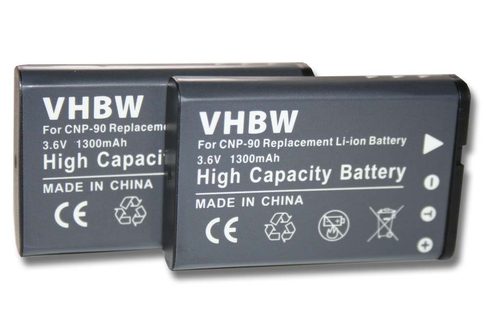 vhbw Ersatz für Casio NP-90 für Kamera-Akku Li-Ion 1300 mAh (3,6 V)