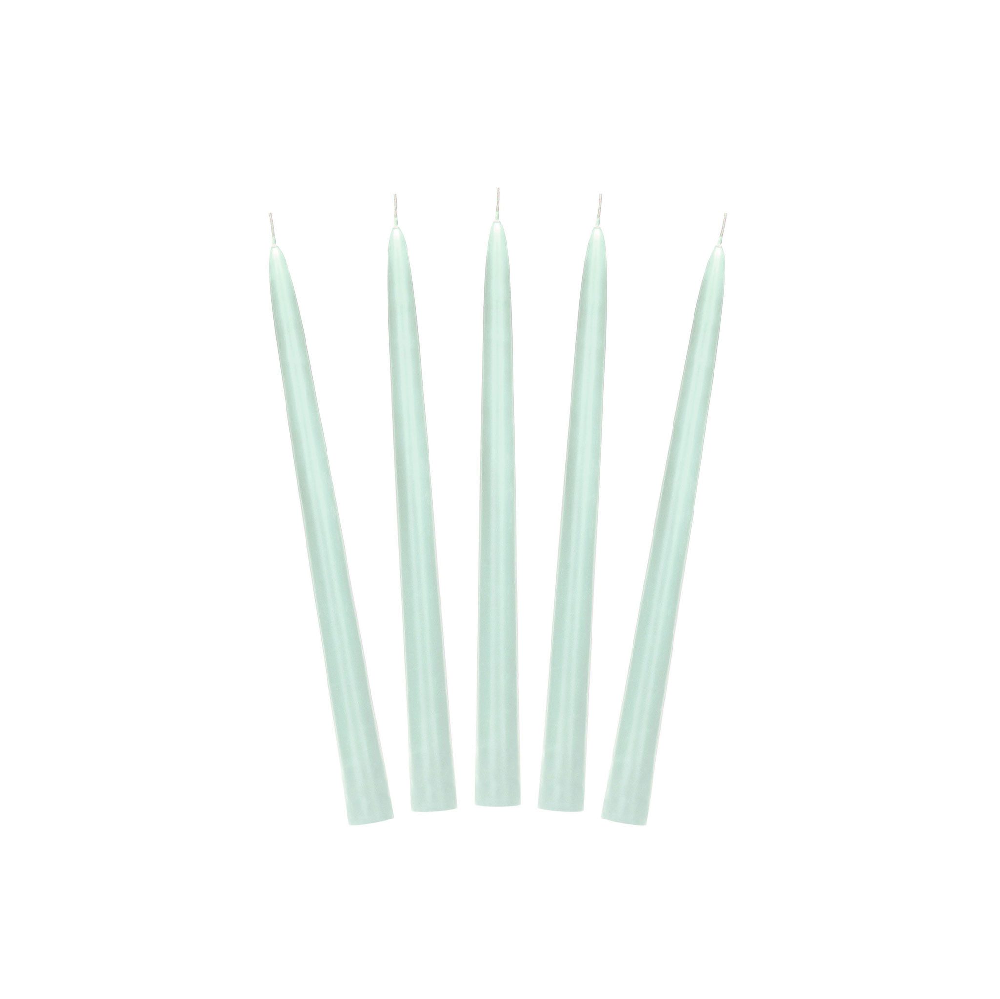 partydeco Spitzkerze, Spitzkerzen 24cm Wachs 10 Stück Mint matt
