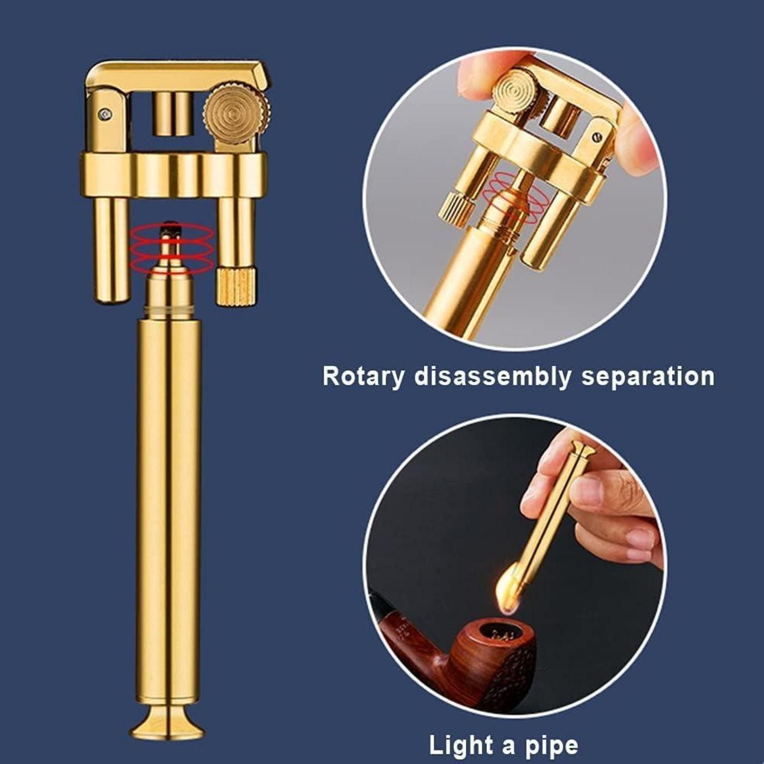 LuxusKollektion Feuerzeug Feuerzeug Trenchfeuerzeug vintage winddicht Geschenk Gold-messing