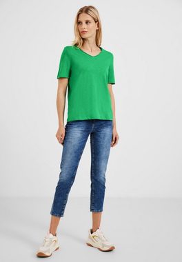 Cecil T-Shirt Cecil Unifarbendes Basic T-Shirt in Fresh Green (1-tlg) Nicht Vorhanden