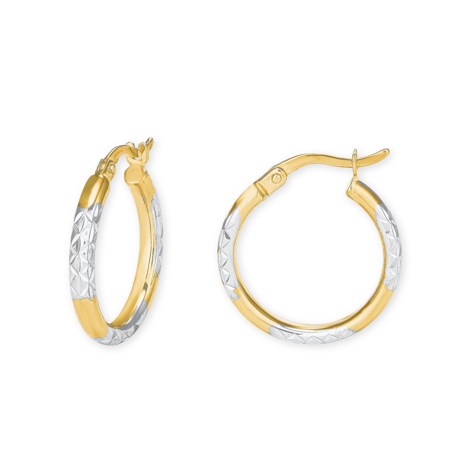 Amor Paar Creolen für Damen, Gold 585 (Creolen, 2-tlg), Die Ohrringe lassen  sich einfach zu vielen unterschiedlichen Outfits tragen