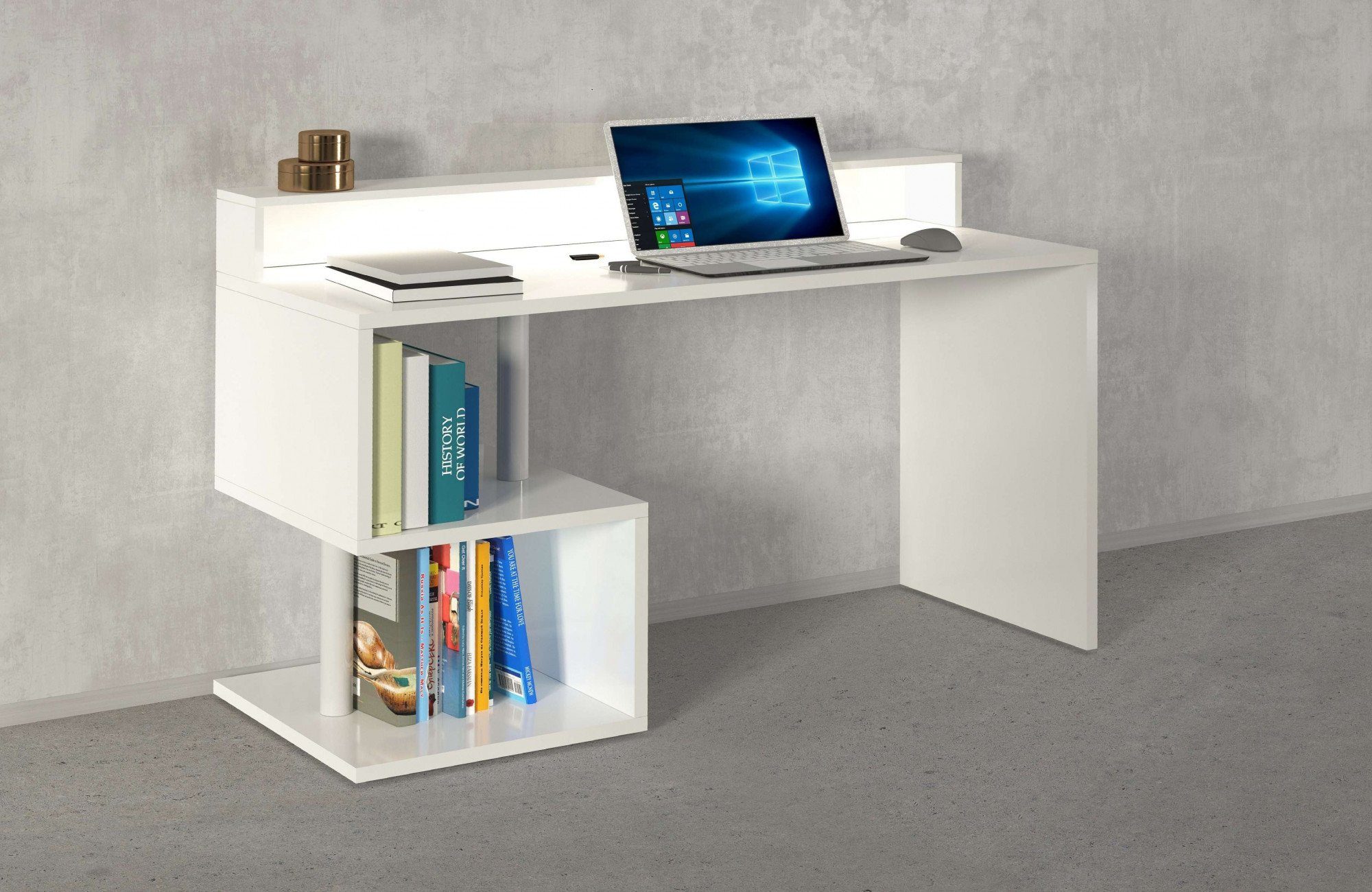 Home affaire Schreibtisch Esse, modernes Design, in verschiedenen Breiten, mit und ohne Monitoraufsatz, Made in Italy
