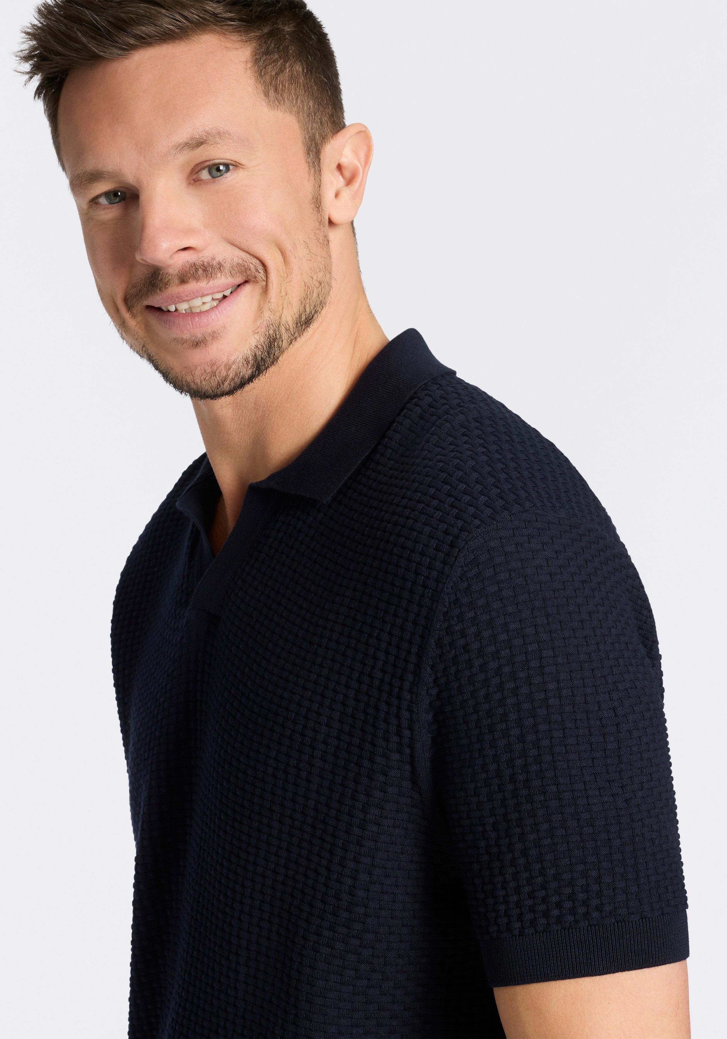 BOSS Kurzarmpullover H-Natalo mit Polokragen, regular fit