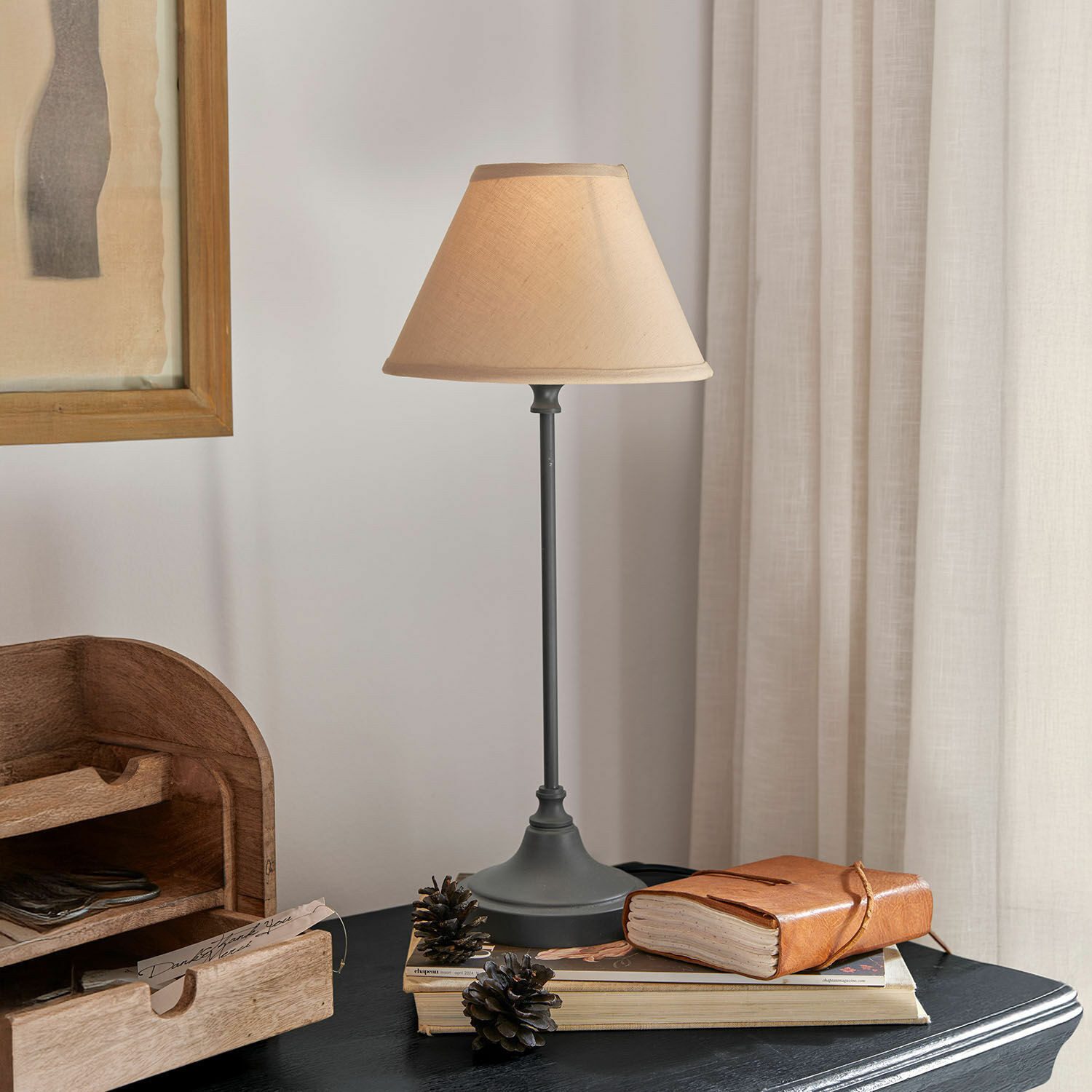 Mirabeau Tischleuchte Tischlampe Swindon beige/grau günstig online kaufen