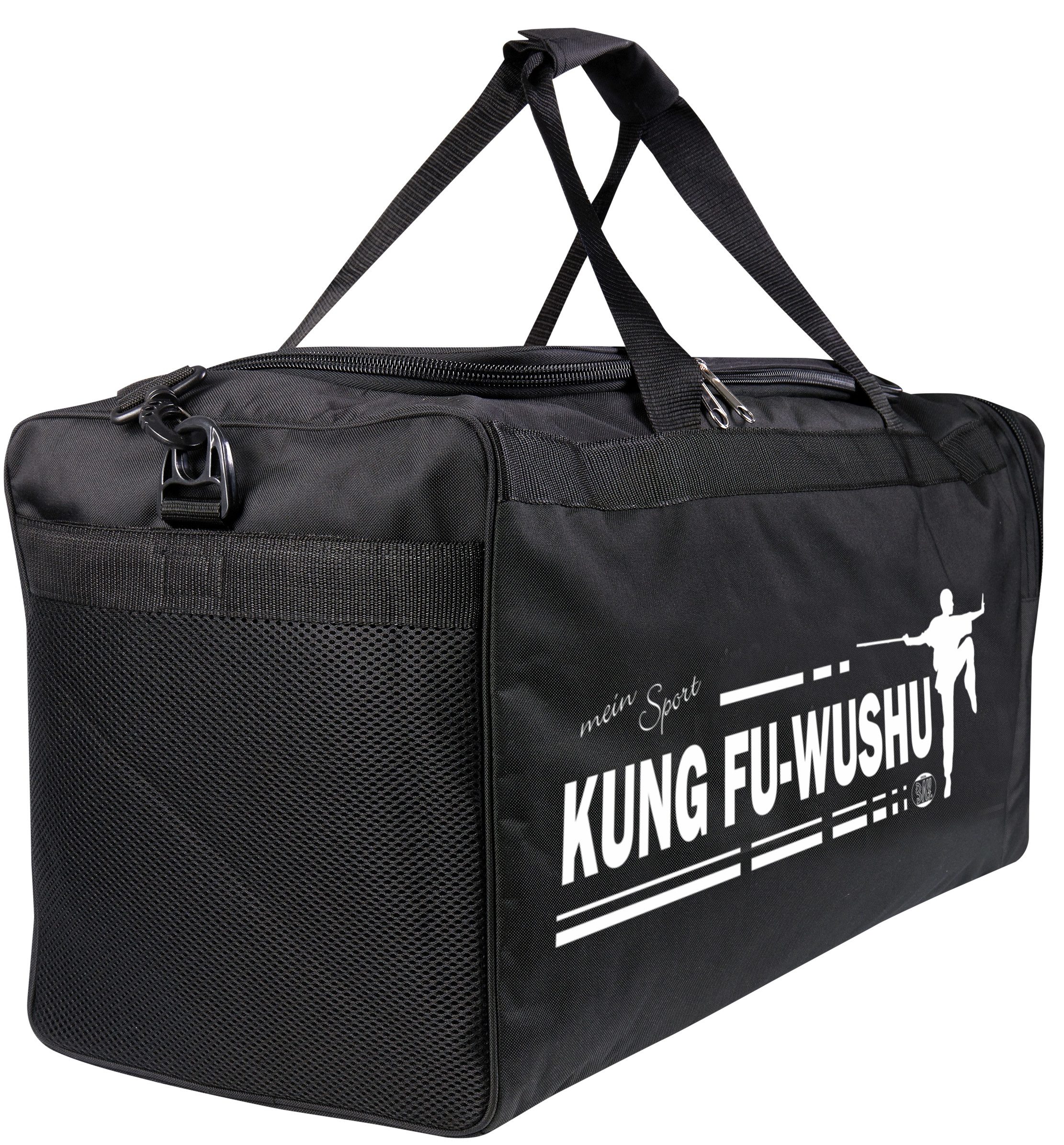 BAY-Sports Sporttasche Kung Fu Wushu mein Sport 70cm Trainingstaschen Chinesische Kampfkünste (Stück), schwarz, auffälliger aufwendigen Druck, Erklärung Ihrer Leidenschaft
