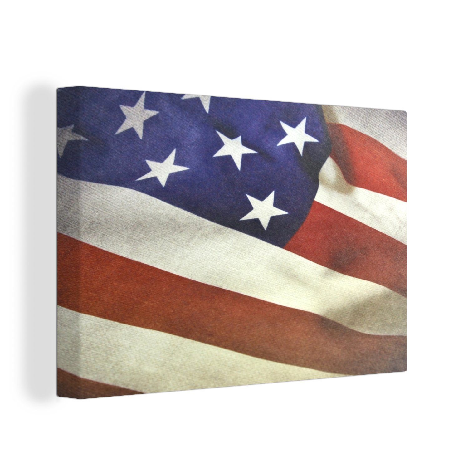 Klassische cm St), Flagge 30x20 Wanddeko, Staaten, OneMillionCanvasses® Leinwandbild Leinwandbilder, Vereinigte (1 Wandbild Aufhängefertig,