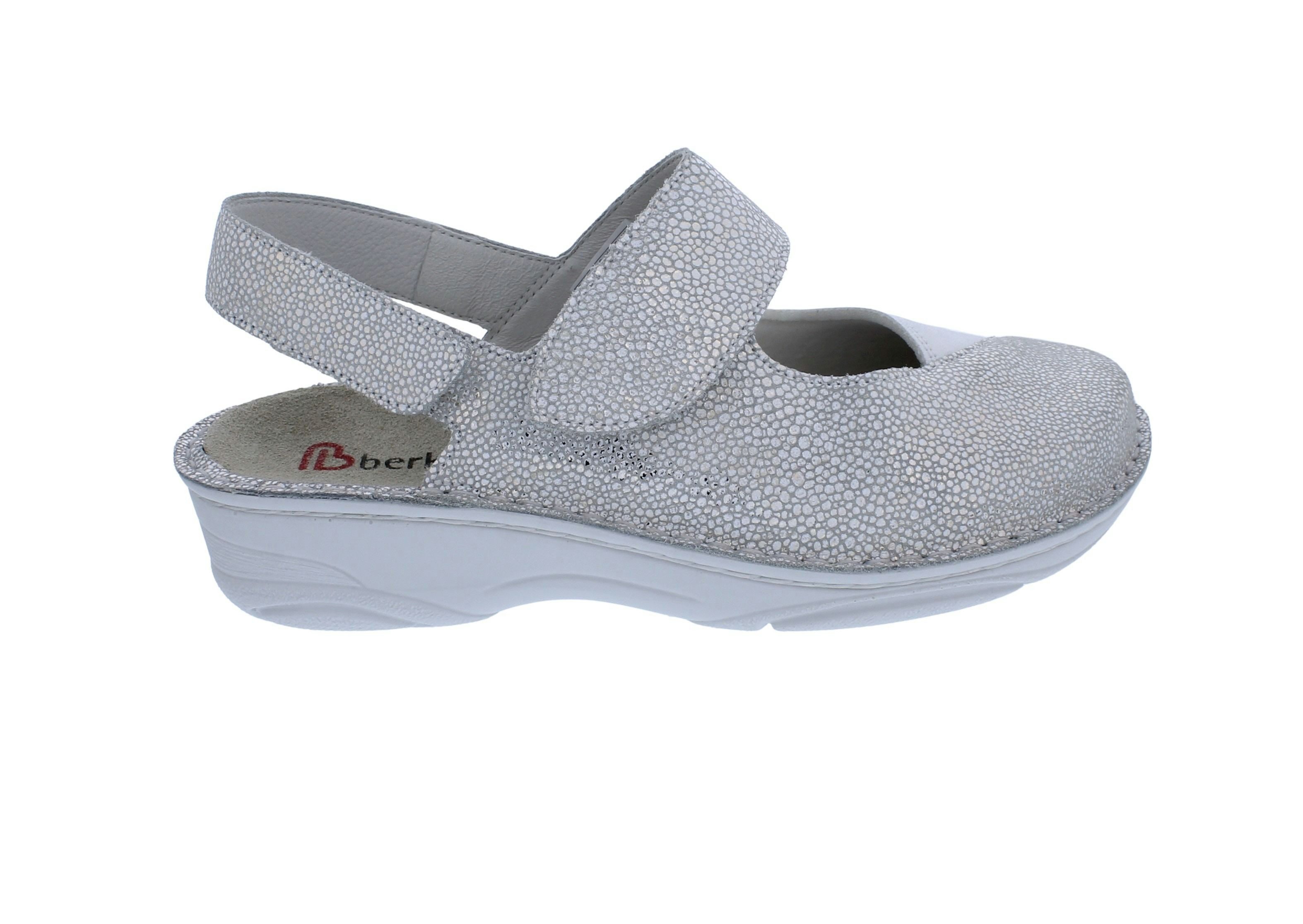 BERKEMANN Berkemann Clog mit Fersenriemen Helene 3461-516, Hellsilber, Leder u. Clog