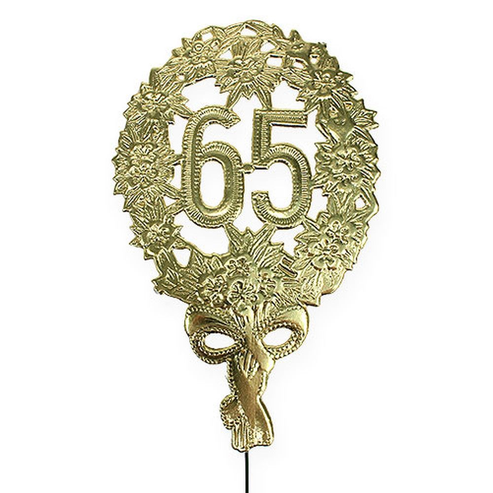 Florists Products Jubiläumskarte Goldene Jubiläumszahl 65 für Geburtstag & Jubiläum Ø8cm 10St