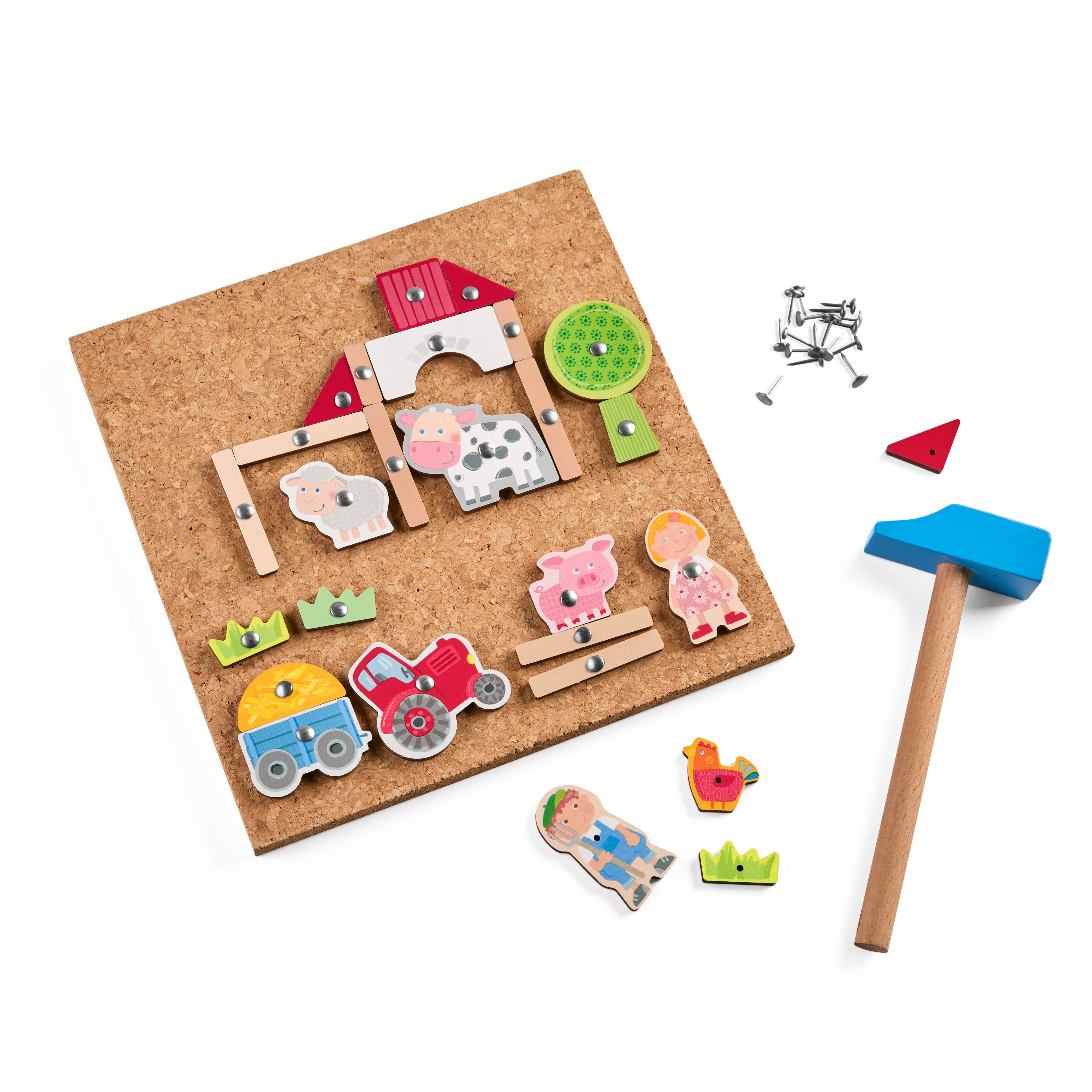 Haba Spiel Hammer-Nagel Bauernhof, Kinderspiel