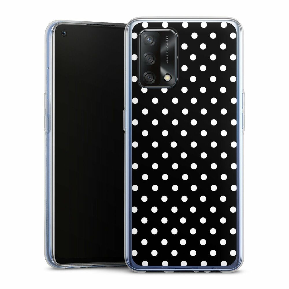 DeinDesign Handyhülle Punkte Retro Polka Dots Polka Dots - schwarz und weiß, Oppo A74 Silikon Hülle Bumper Case Handy Schutzhülle Smartphone Cover