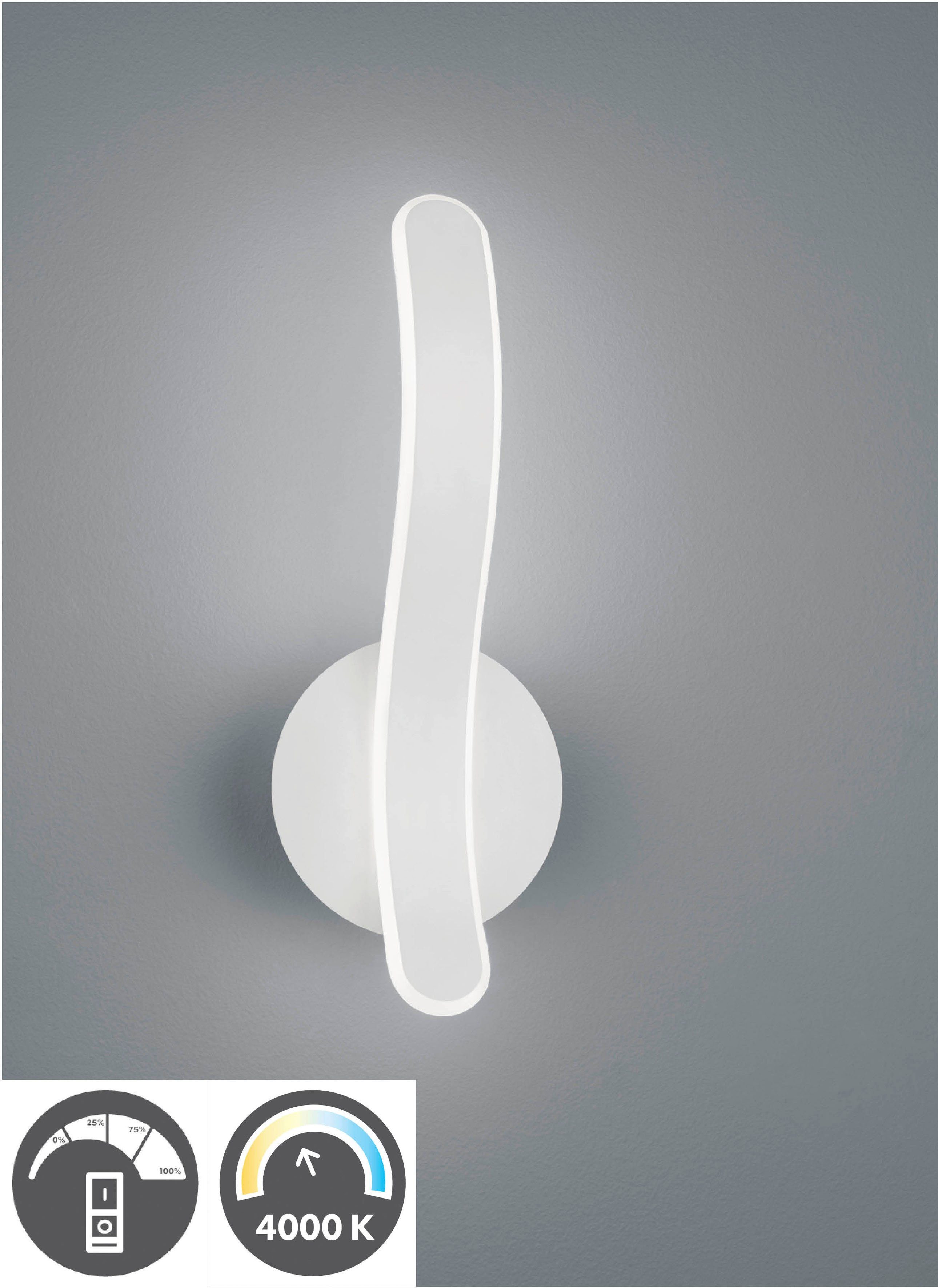 Reality Leuchten LED Wandleuchte Parma, Dimmfunktion, mehrere Helligkeitsst günstig online kaufen