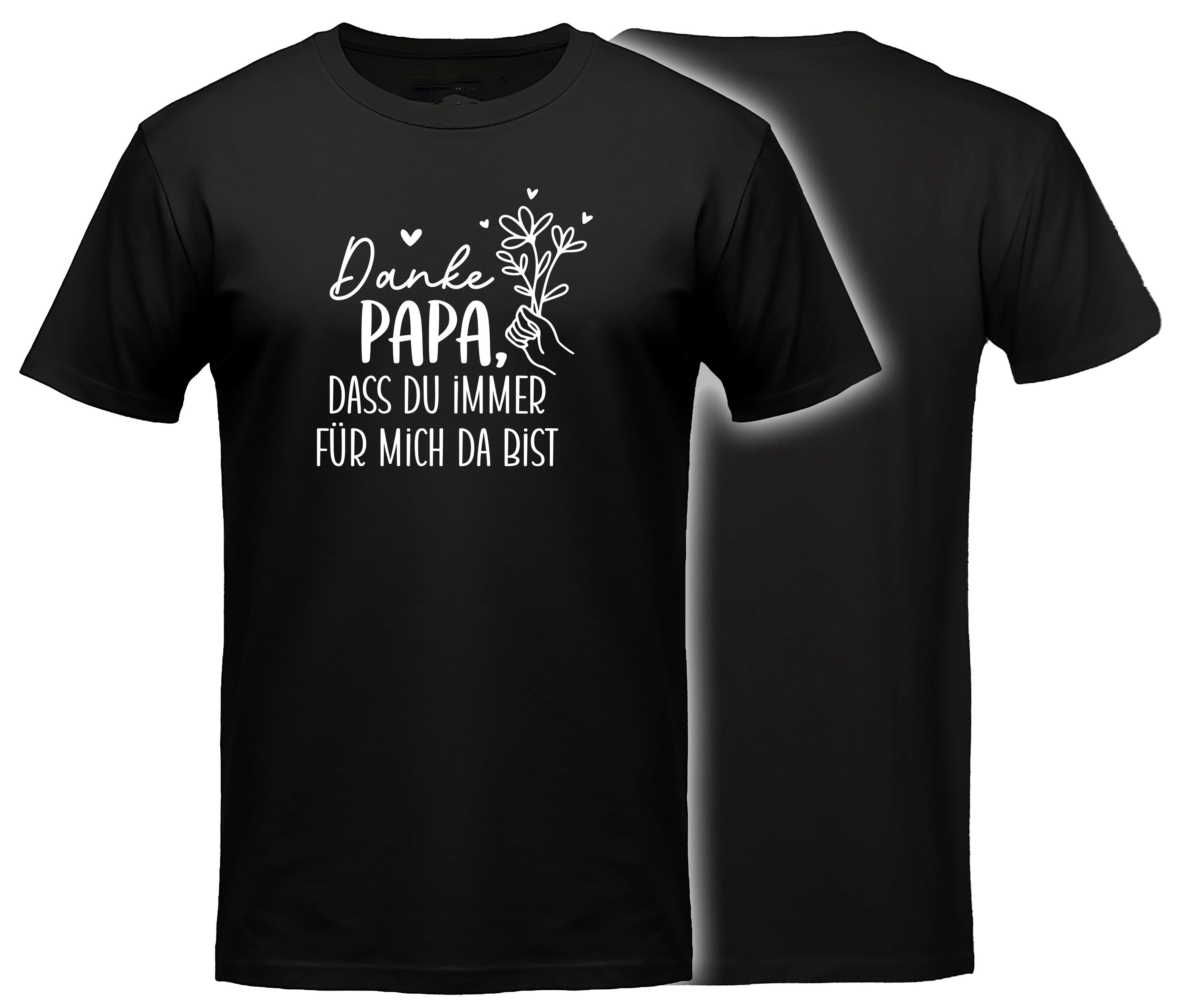 MyDesign24 T-Shirt Danke Papa Vatertag T-Shirt schwarz kurzarm Regular Fit i856