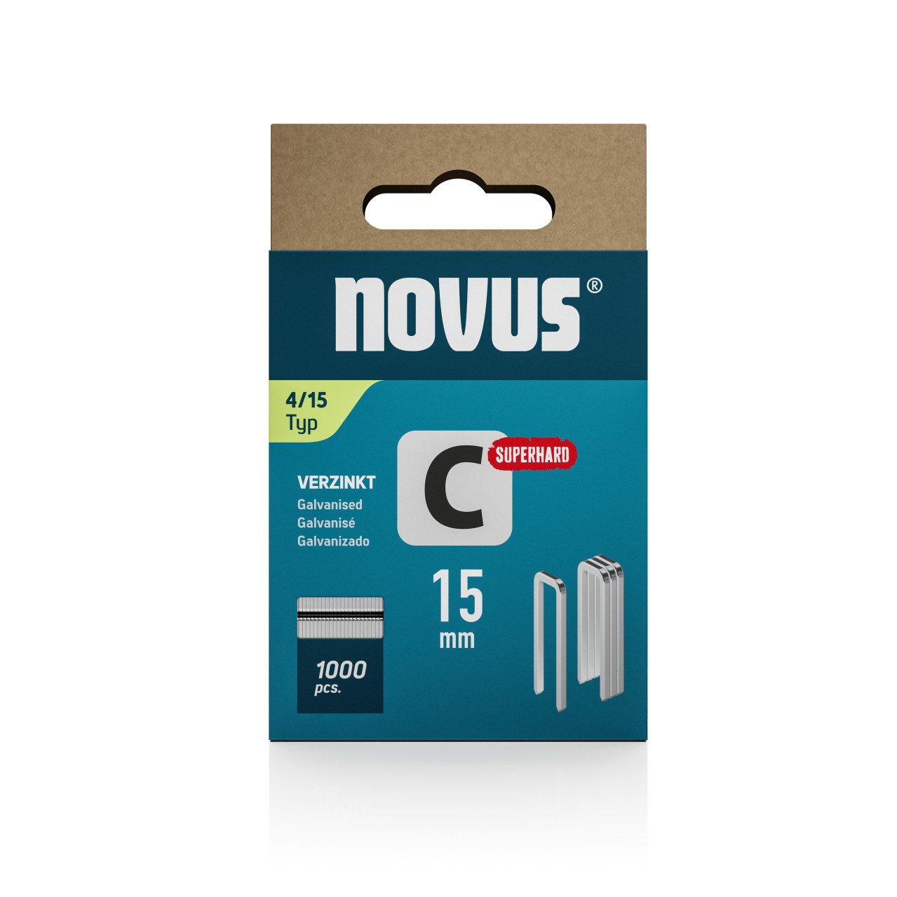 NOVUS Tackerklammer Novus Tackerklammer Typ 4 15 mm 1000 Stück