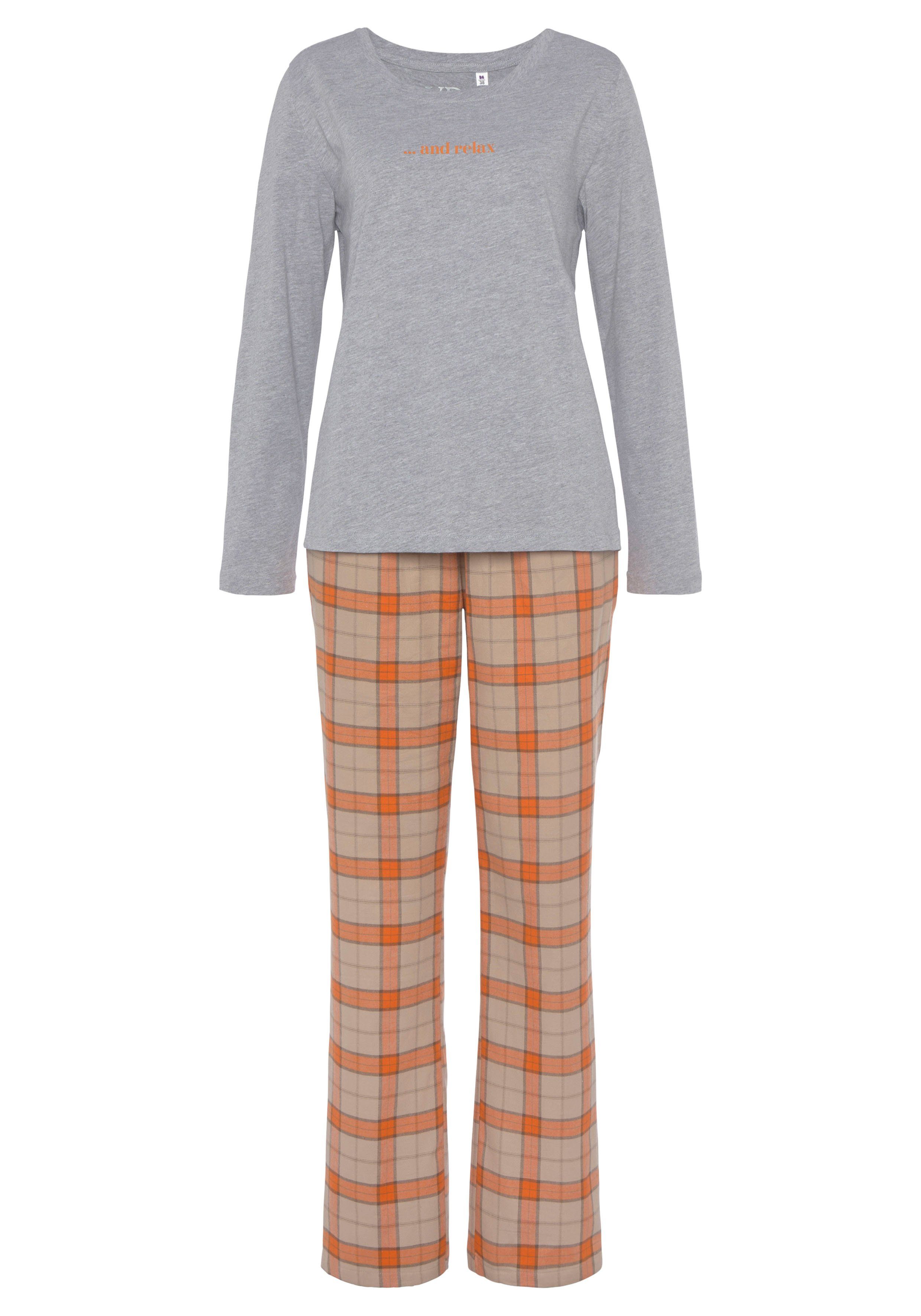 Dreams kuschelig Vivance orange (2 Flanell tlg) aus weichem Pyjama