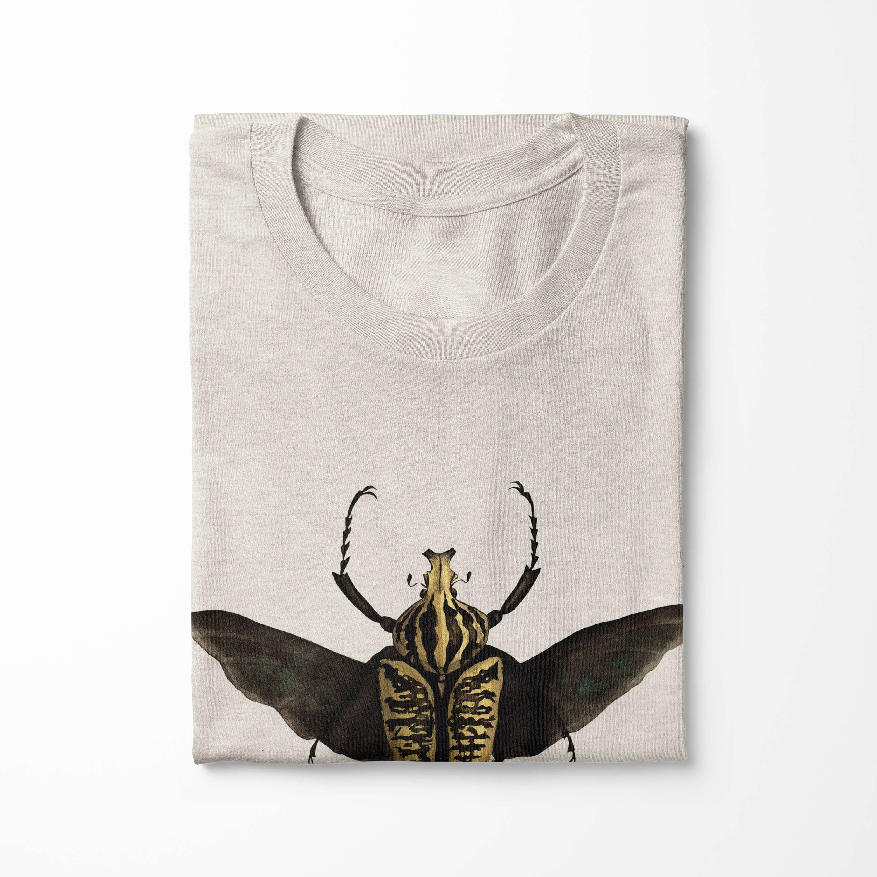 Bio-Baumwolle Farbe (1-tlg) Nachhaltig Motiv Sinus Aquarell Ökomode Käfer Organic Herren Art T-Shirt T-Shirt 100% Shirt