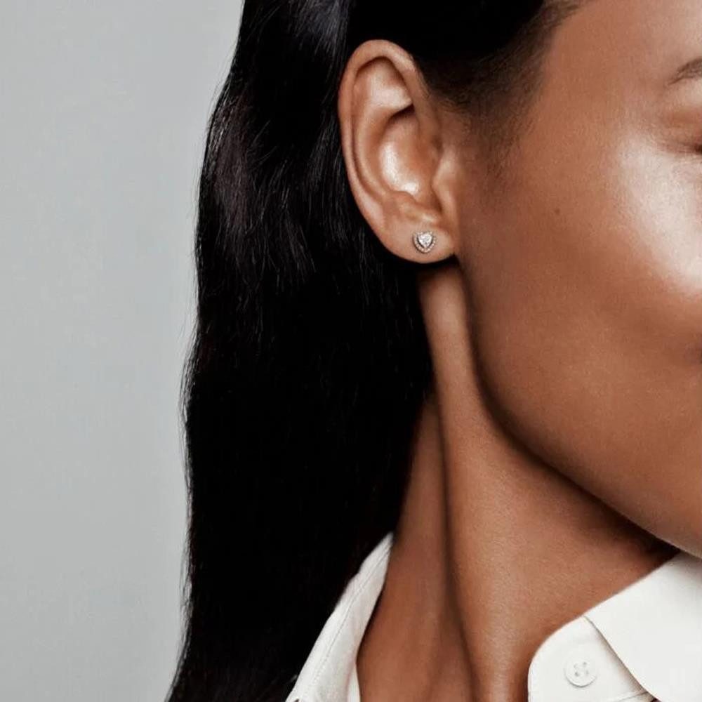 Pandora Paar Ohrstecker PANDORA ROSE Damen Ohrstecker Herzen mit Zirkonia