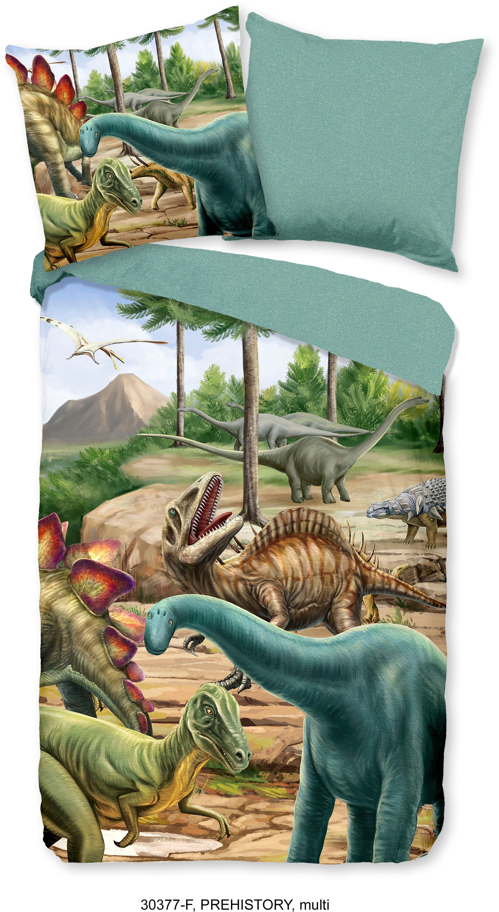 good morning Kinderbettwäsche Prehistory Dinos, Biber, günstig online kaufen